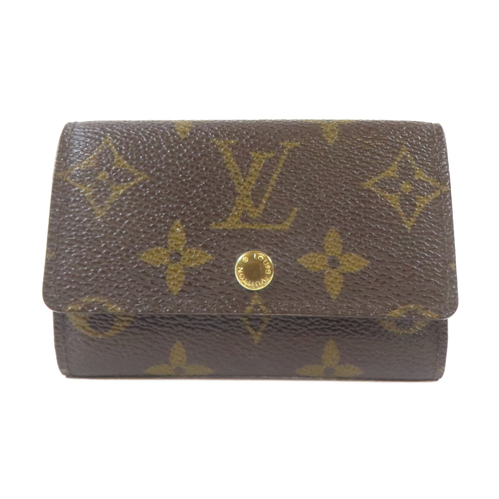 LOUIS VUITTON Monogram Key Case金扣鎖匙包啡色