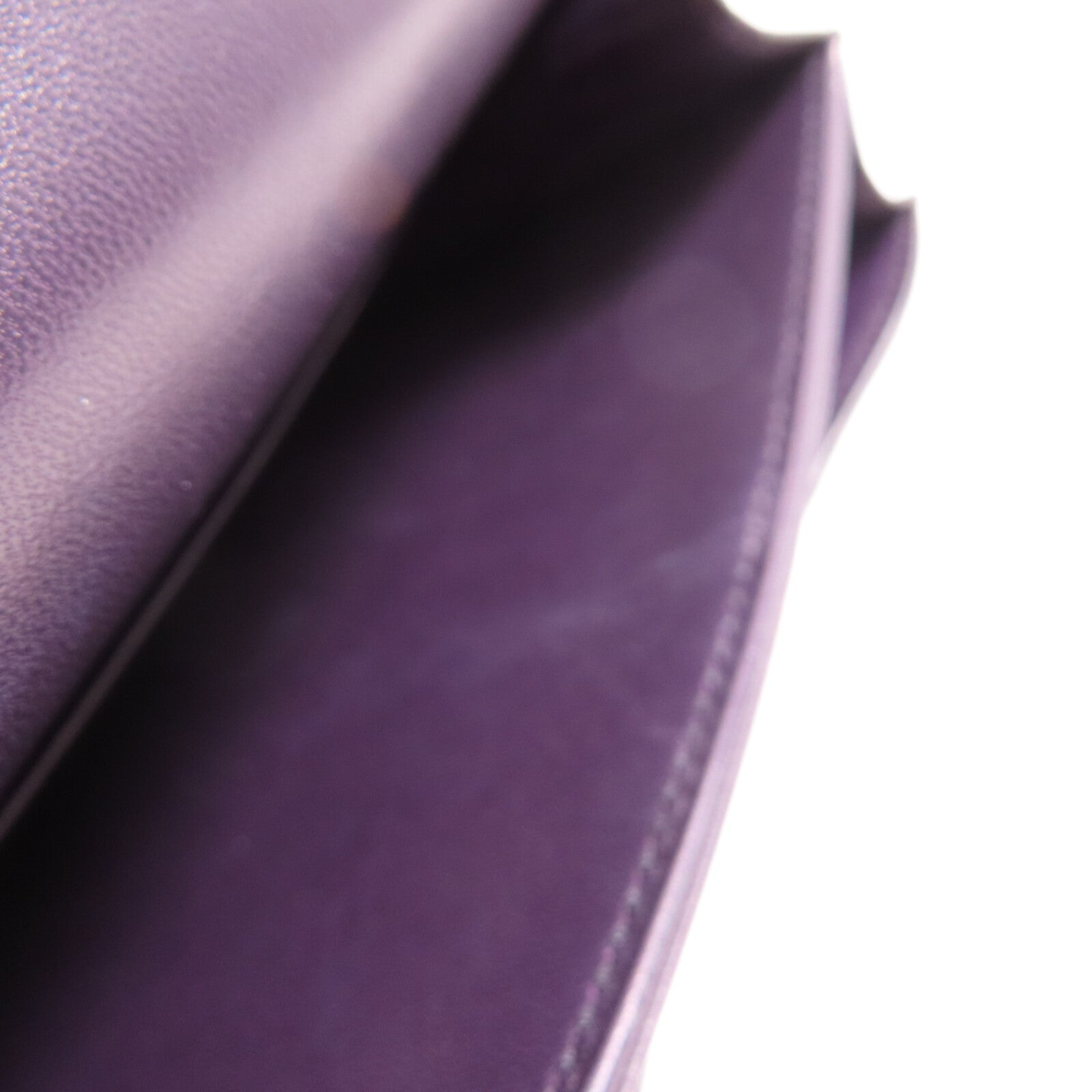 HERMES 皮革Constance Mini銀扣肩背袋Amethyst