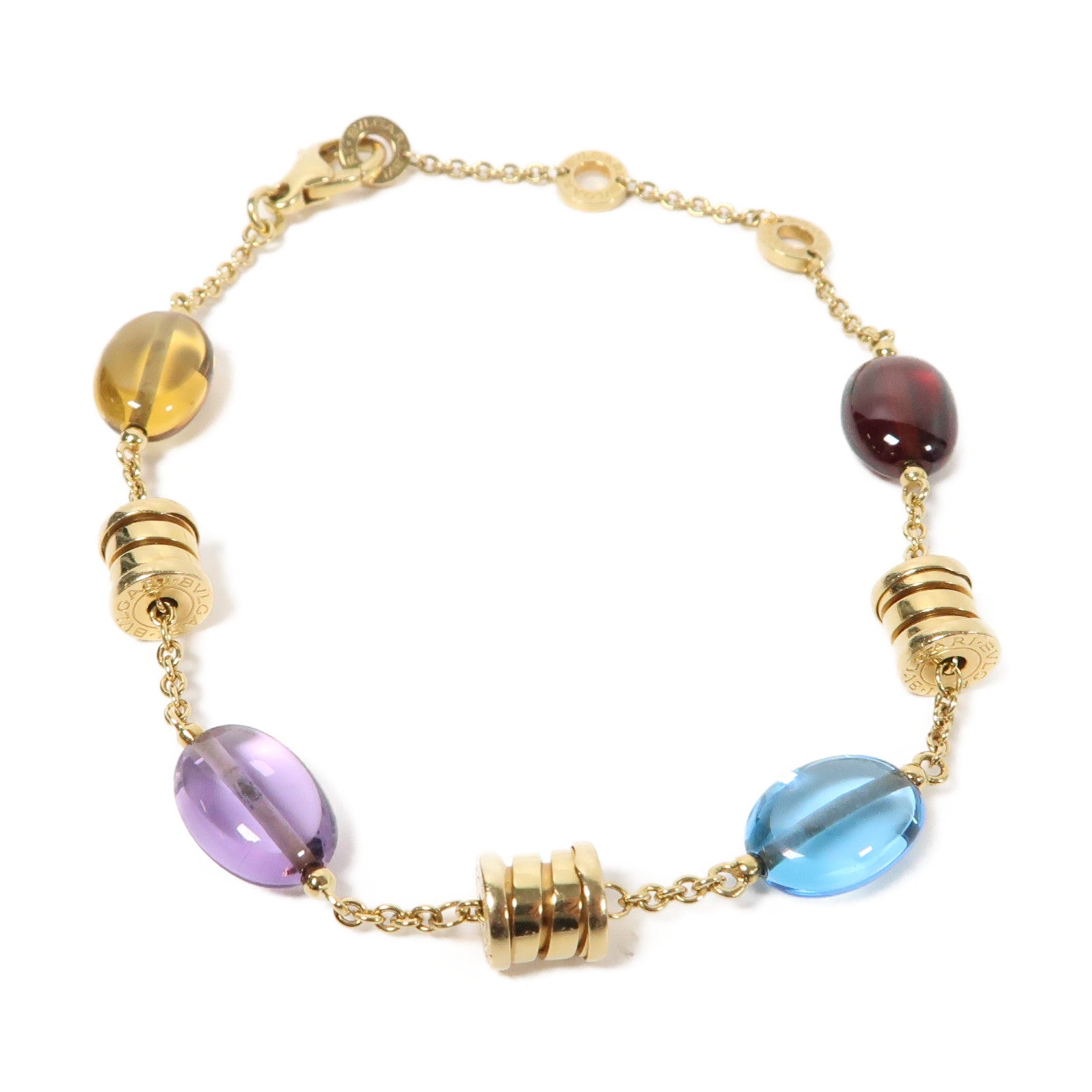 BVLGARI 18K黃金Multi Bracelet手鏈金色/紫色/藍色