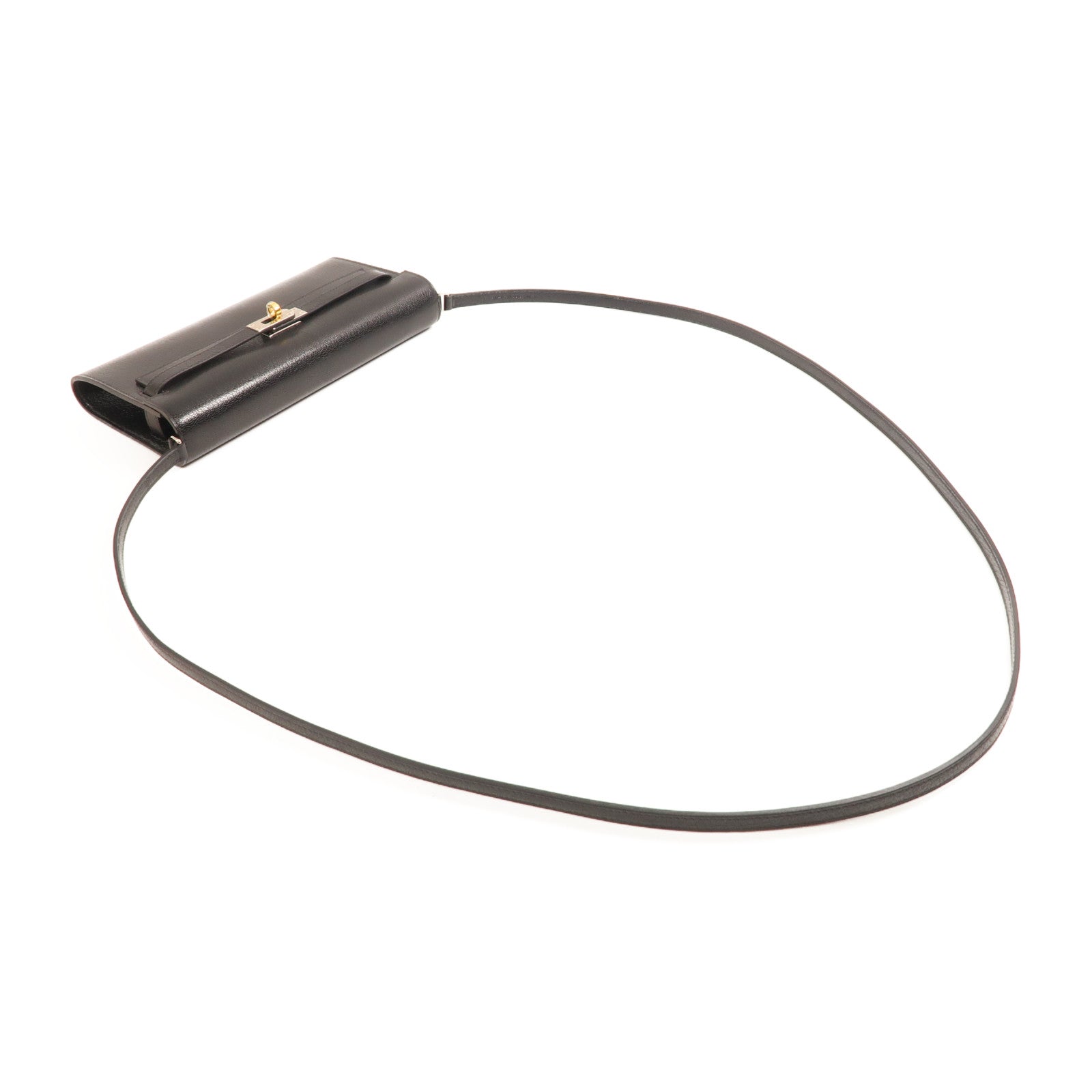 HERMES 【激減優惠】Chevre皮革Kelly To Go銀扣肩背袋黑色