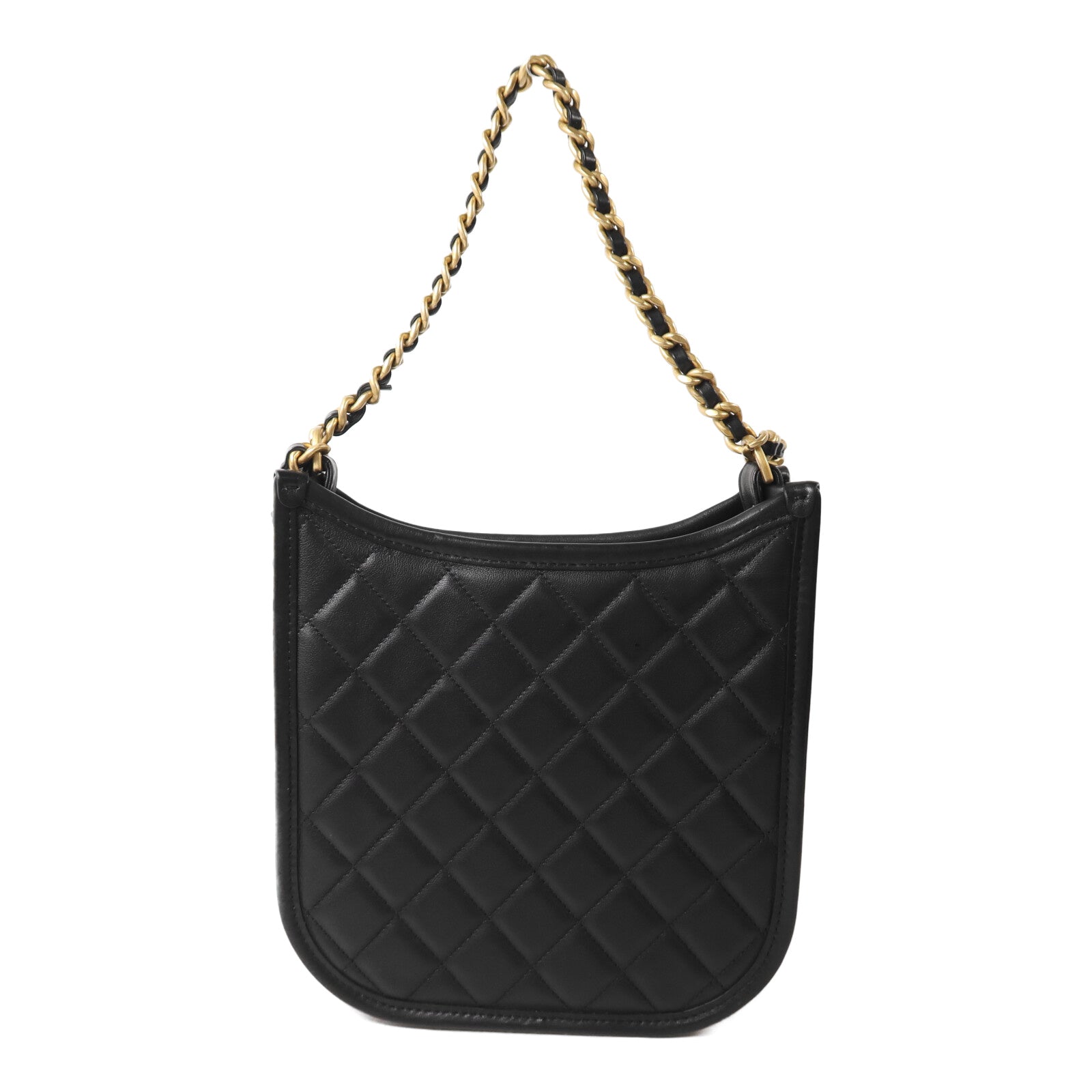 CHANEL 牛皮皮革Hobo鏈帶手挽肩背兩用袋