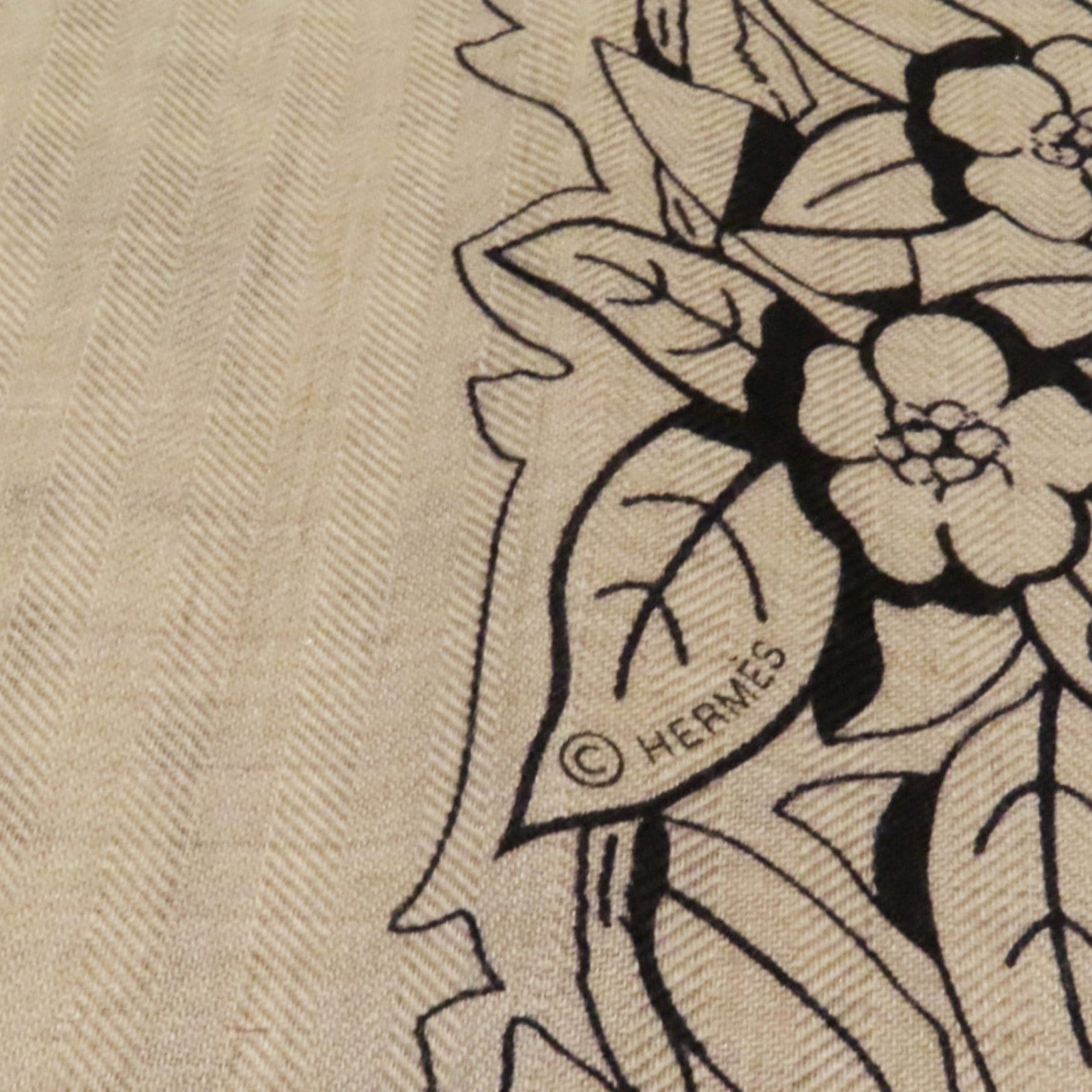 HERMES 羊絨/絲質Scarf絲巾