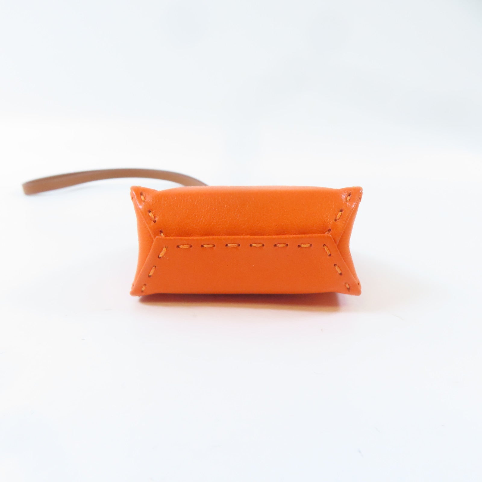 HERMES Swift皮革Charm掛飾橙色