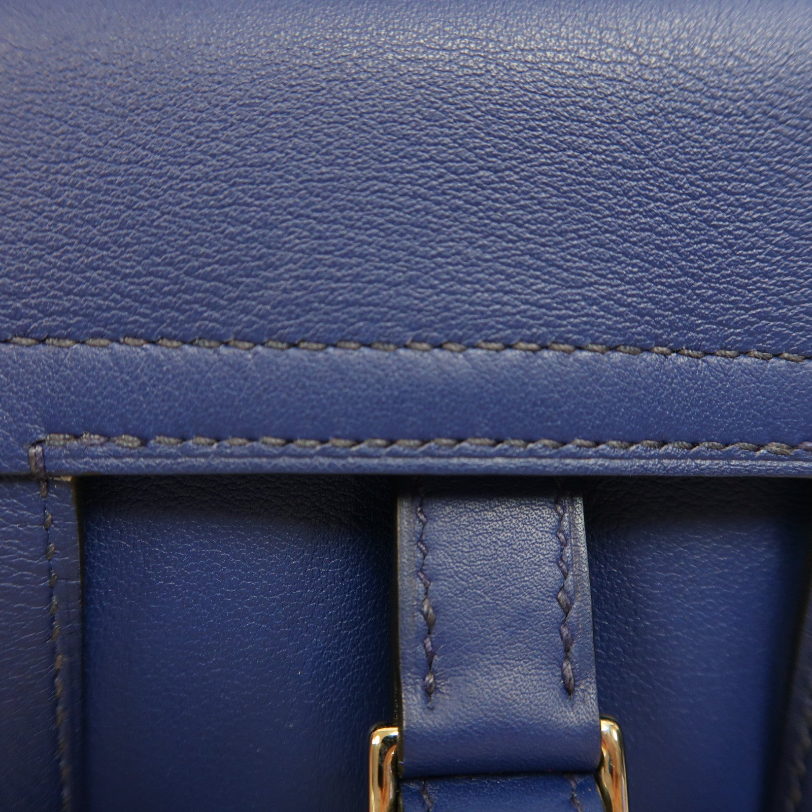 HERMES Swift皮革Mini Halzan 22銀扣手挽肩背兩用袋藍色