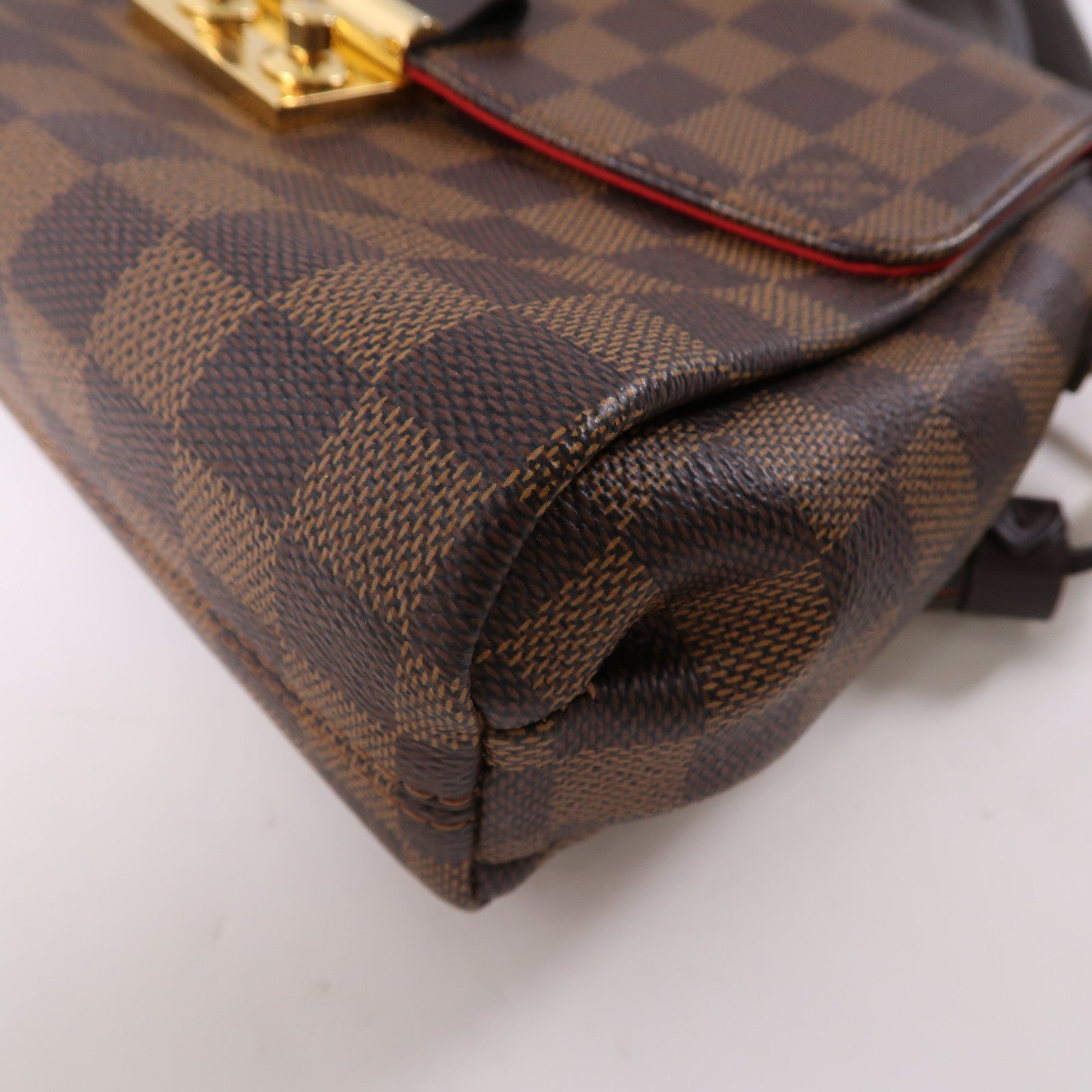 LOUIS VUITTON Damier Croisette金扣手挽肩背兩用袋啡色