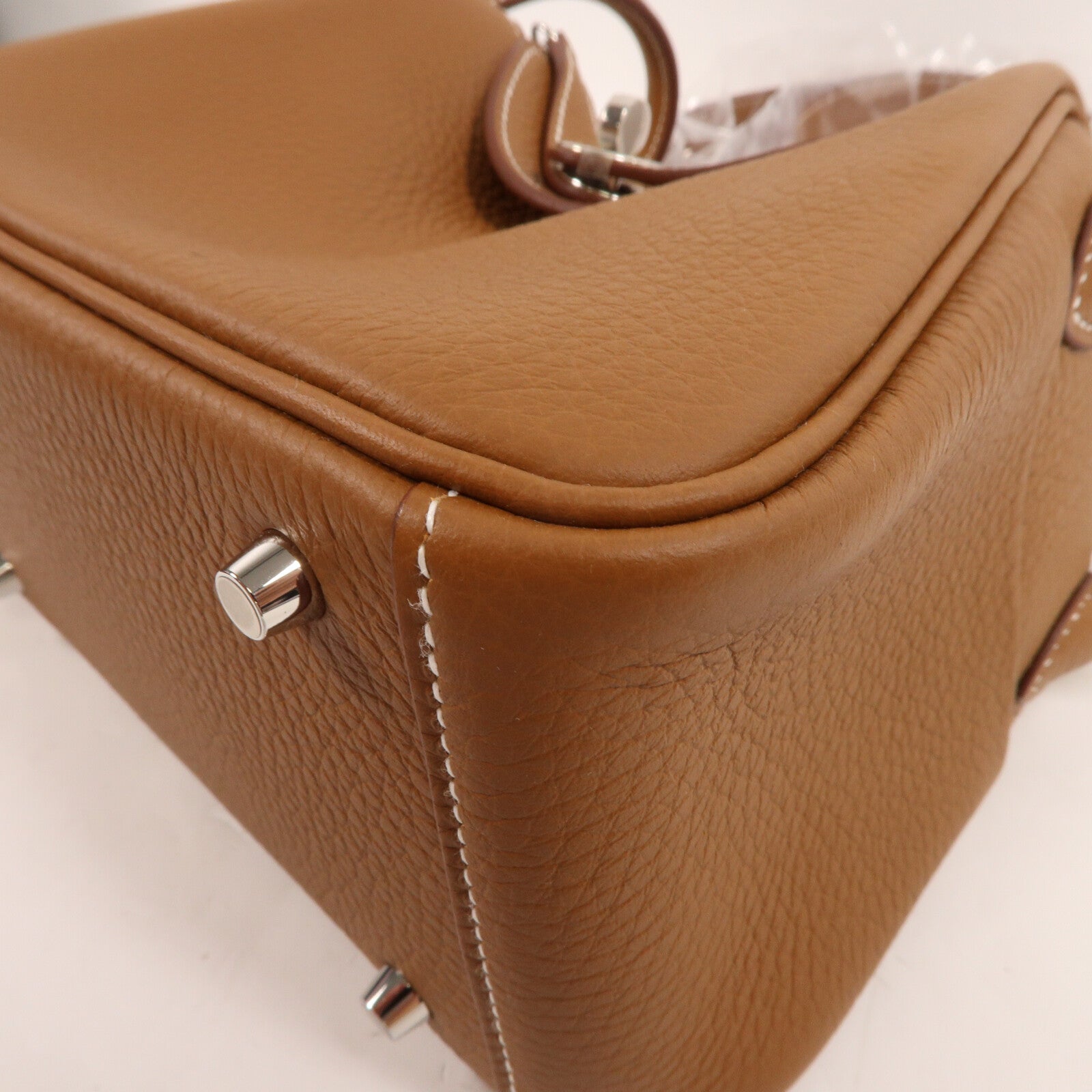 HERMES Clemence皮革Mini Lindy手挽肩背兩用袋Gold