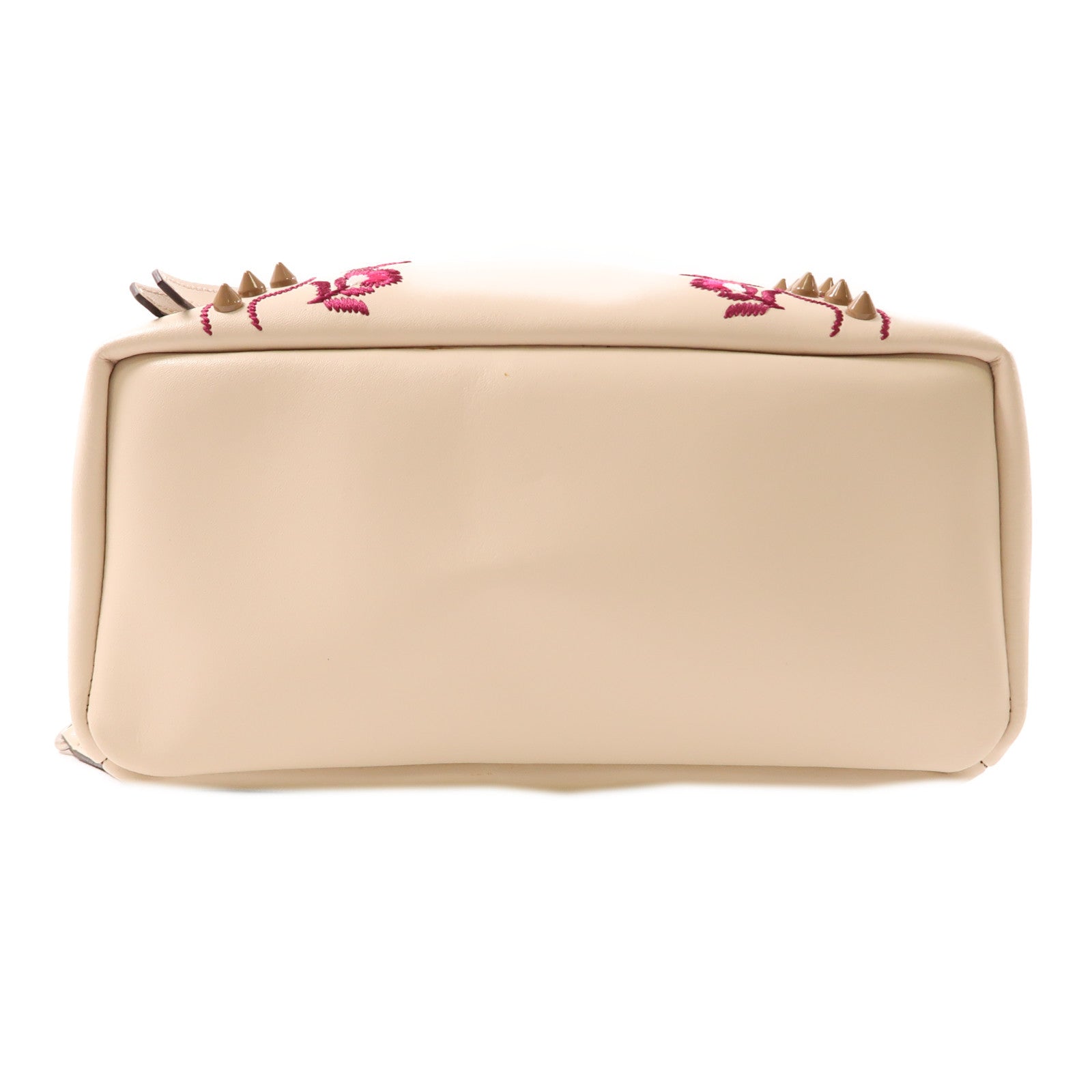 FENDI 羊皮皮革Backpack銀扣背包米色