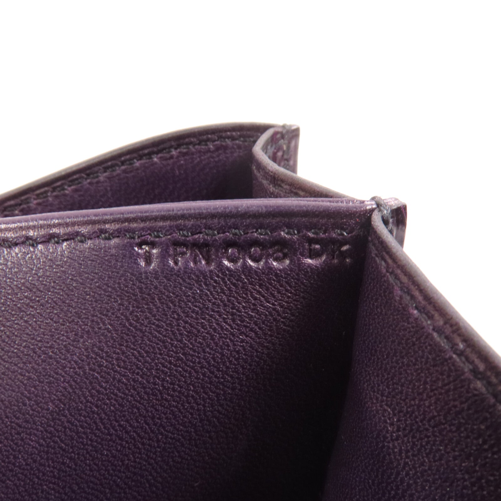 HERMES 皮革Constance Mini銀扣肩背袋Amethyst