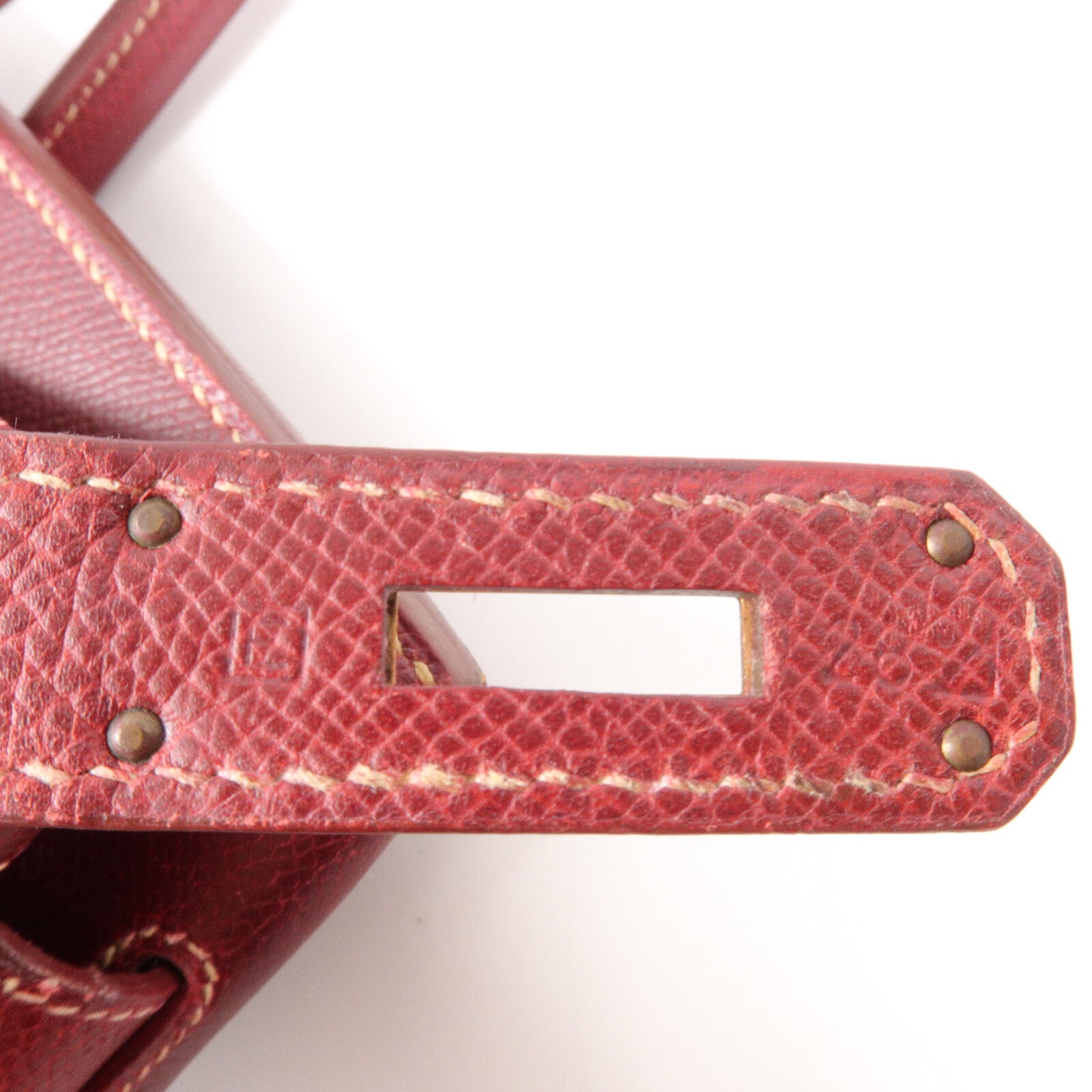 HERMES Epsom皮革Birkin 30手挽袋Rouge H