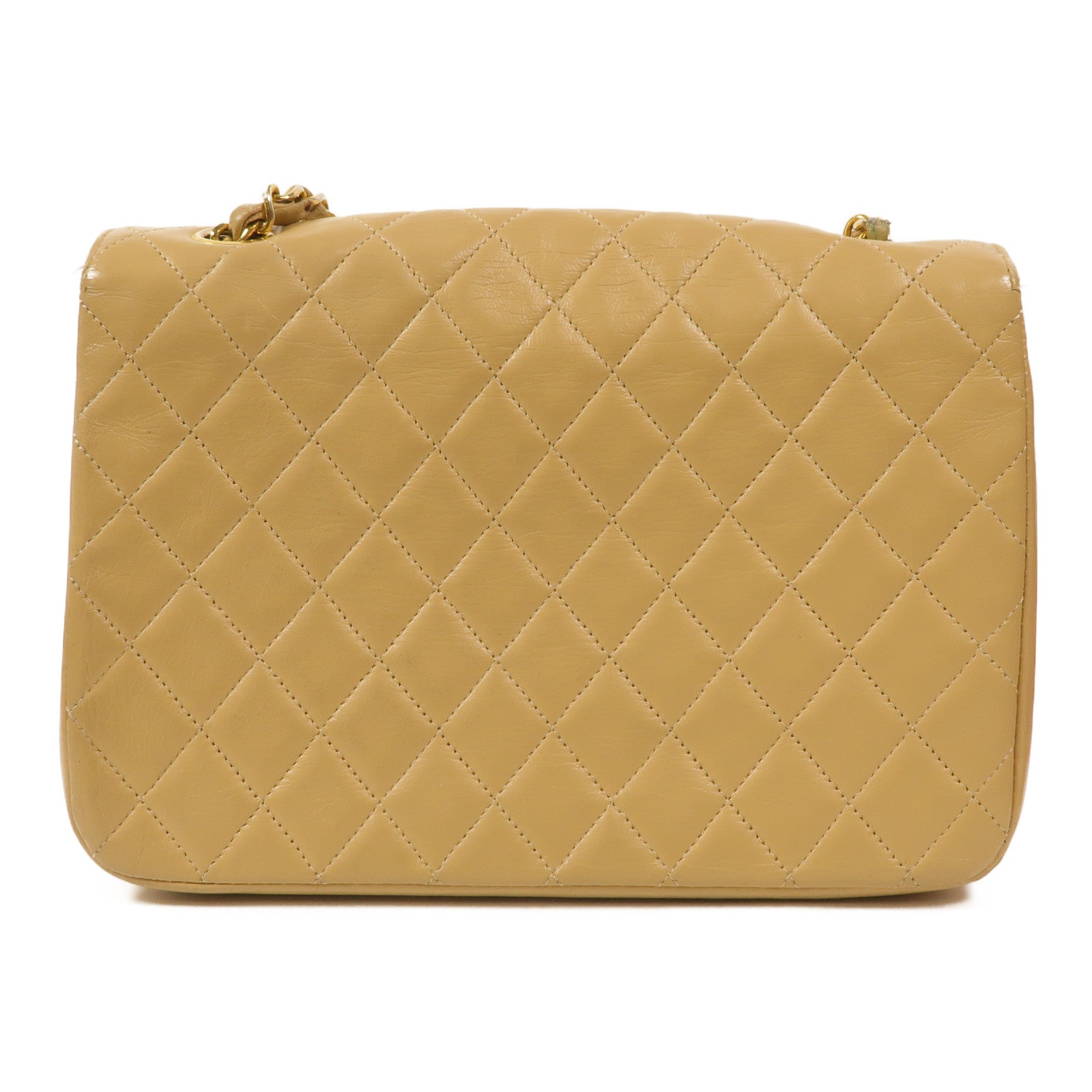 CHANEL 羊皮皮革Vintage Half Moon Flap Bag鏈帶肩背袋