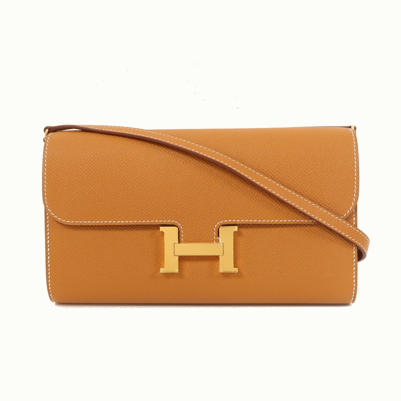 HERMES Epsom皮革Constance To Go金扣肩背袋金色