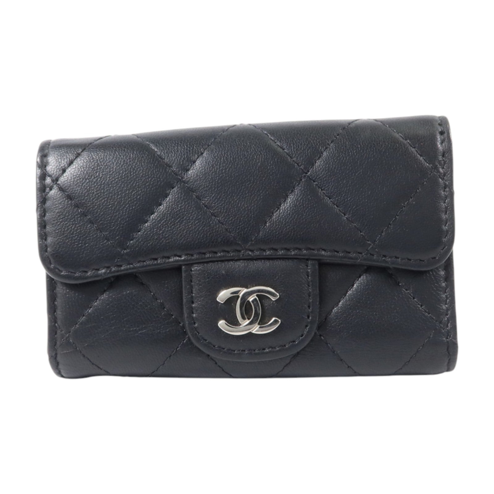 CHANEL 羊皮皮革Key Case銀扣鎖匙包