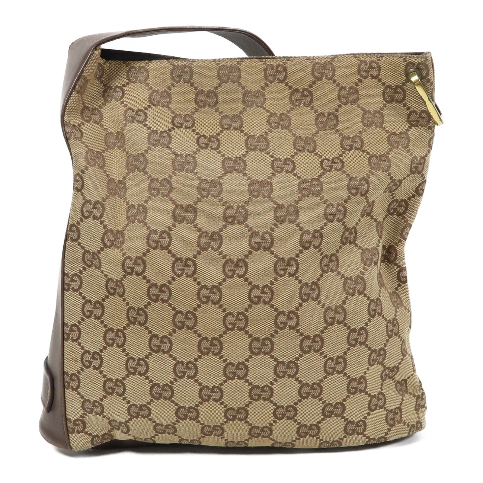 GUCCI 帆布Shoulder Bag金扣肩背袋啡色