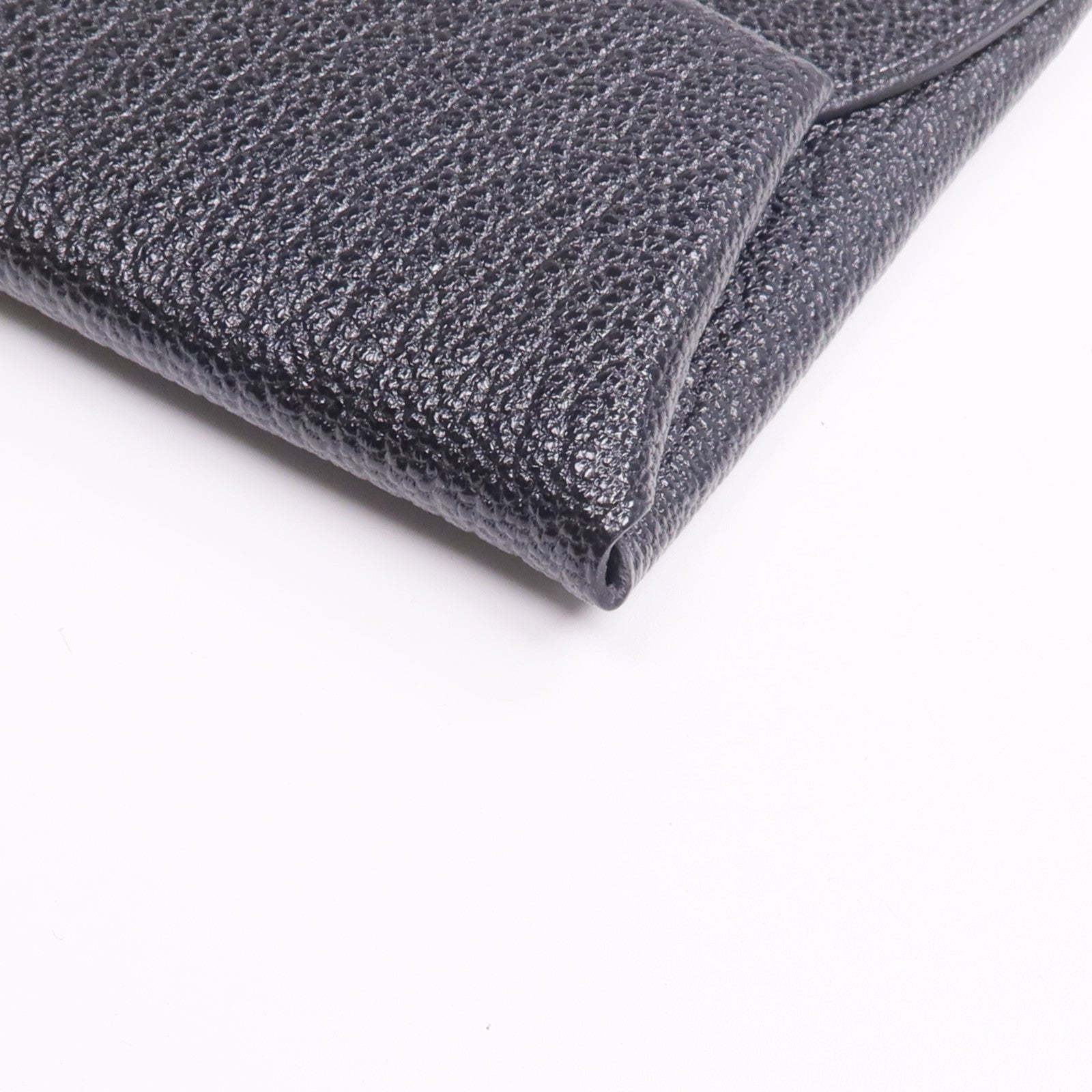 HERMES Chevre皮革Bastia零錢包Noir