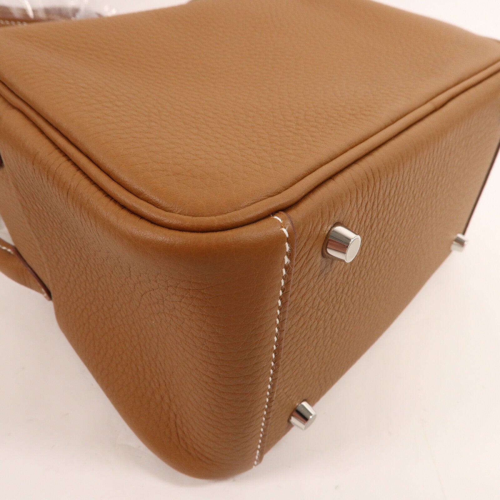 HERMES Clemence皮革Mini Lindy手挽肩背兩用袋Gold