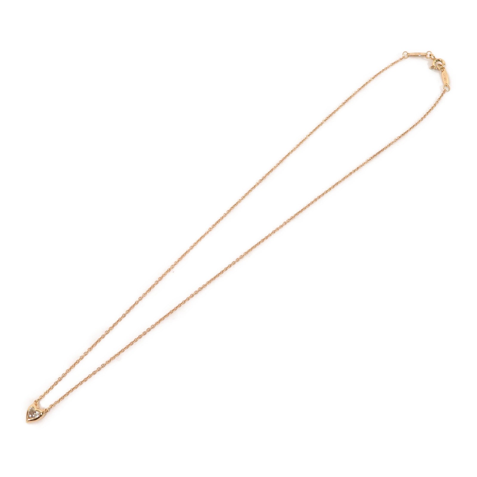 TIFFANY＆CO 【激減優惠】18K玫瑰金Heart Diamond Necklace 0.17ct鑽石項鍊