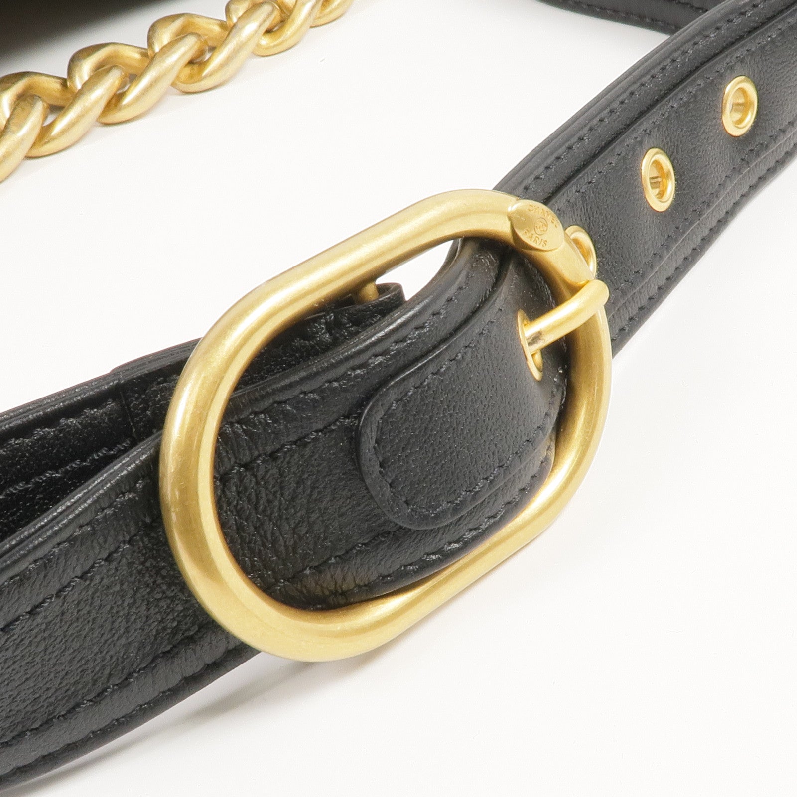 CHANEL 牛皮皮革Easy Mood Hobo Large金扣手挽肩背兩用袋