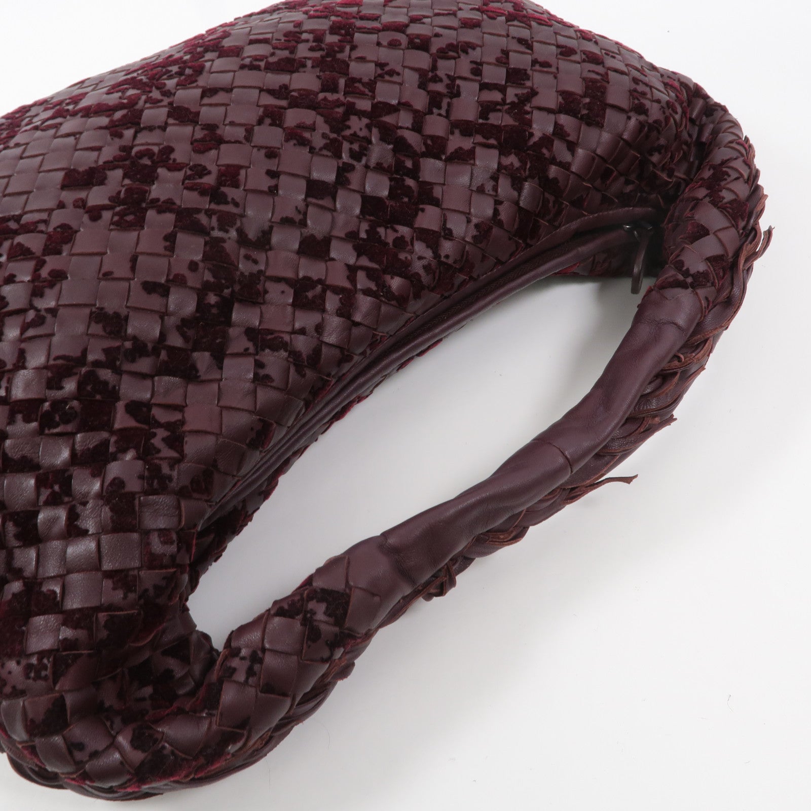 BOTTEGA VENETA 牛皮皮革/天鵝絨Intrecciato Hobo手挽袋