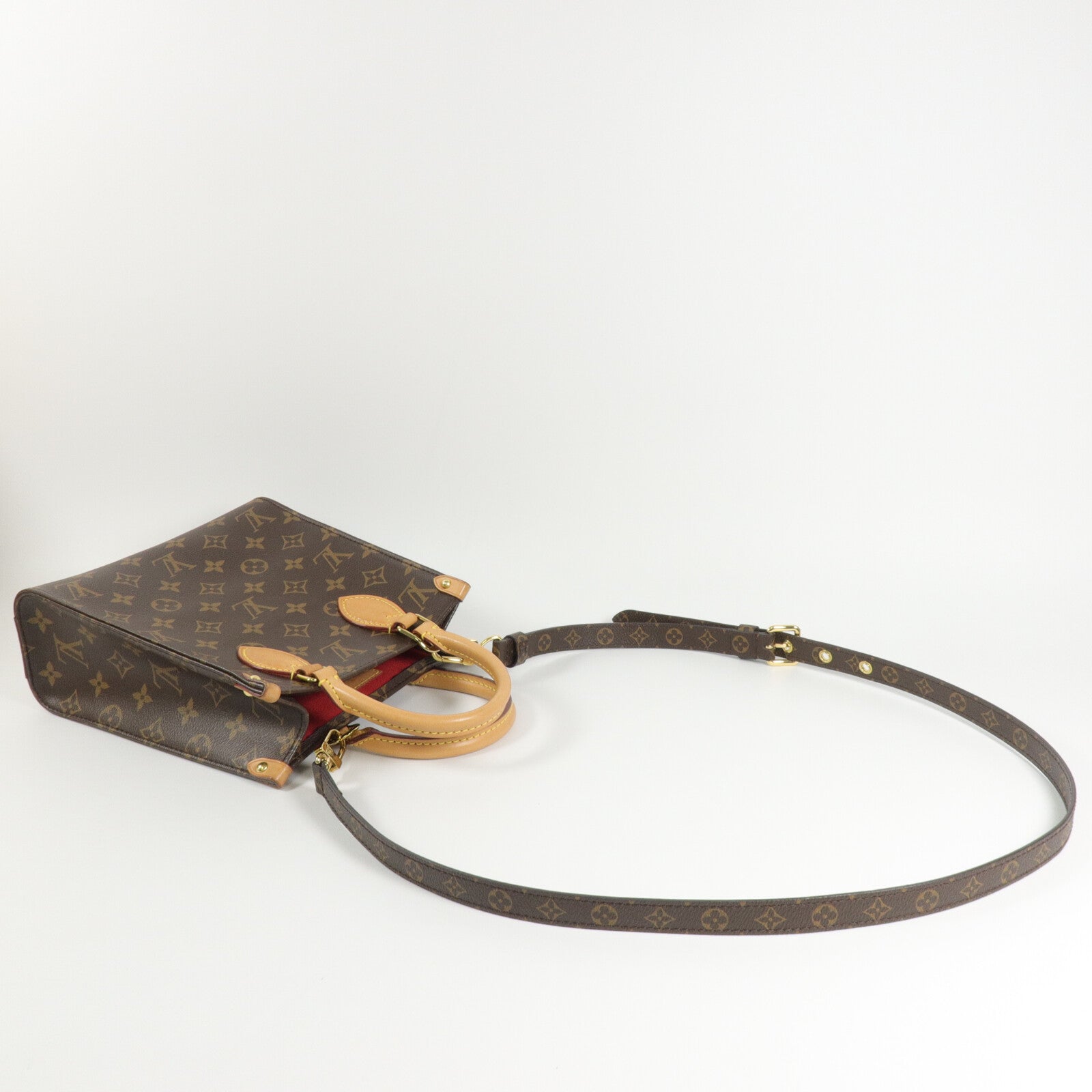 LOUIS VUITTON Monogram Sac Plat BB手挽肩背兩用袋