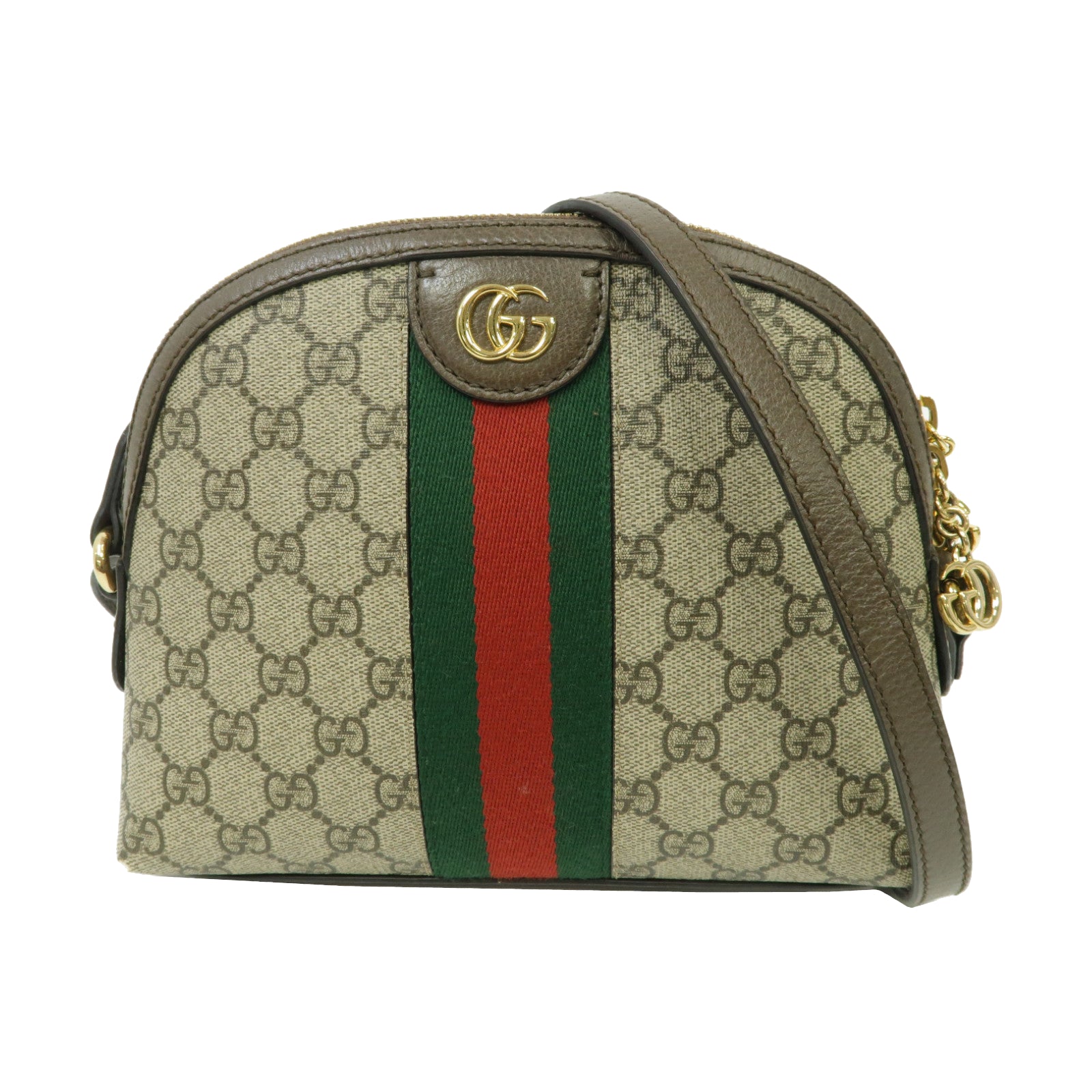GUCCI 塗層帆布Ophidia GG Small金扣肩背袋啡色