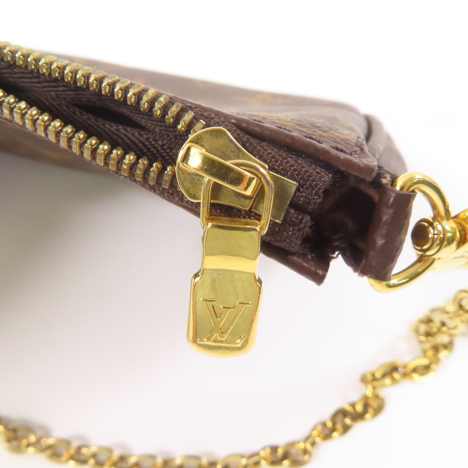 LOUIS VUITTON Monogram Multi Pochette Accessoires金扣肩背袋棕色