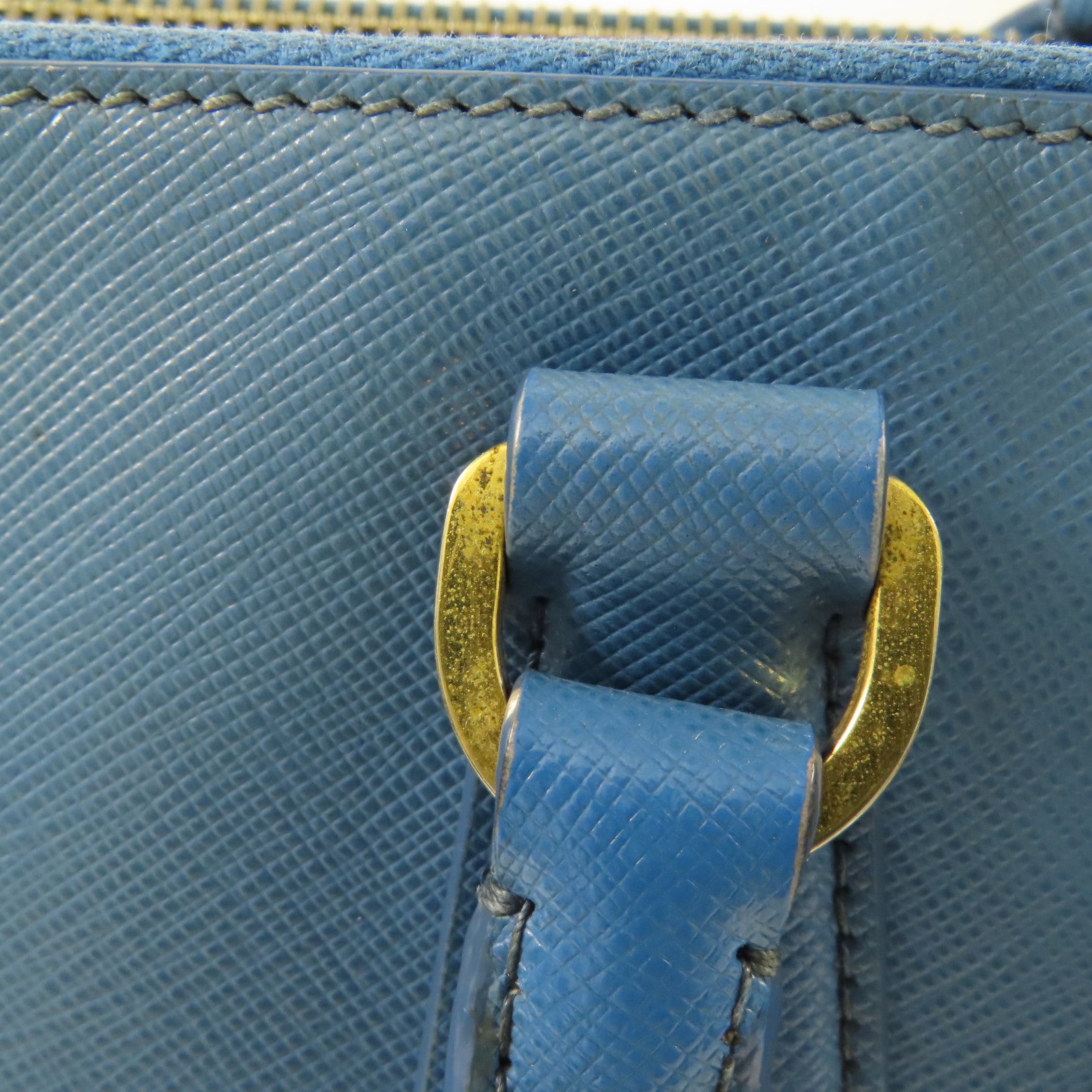 PRADA Galleria 2 Way Shoulder Hand Bag BN2274 Saffiano Leather Blue