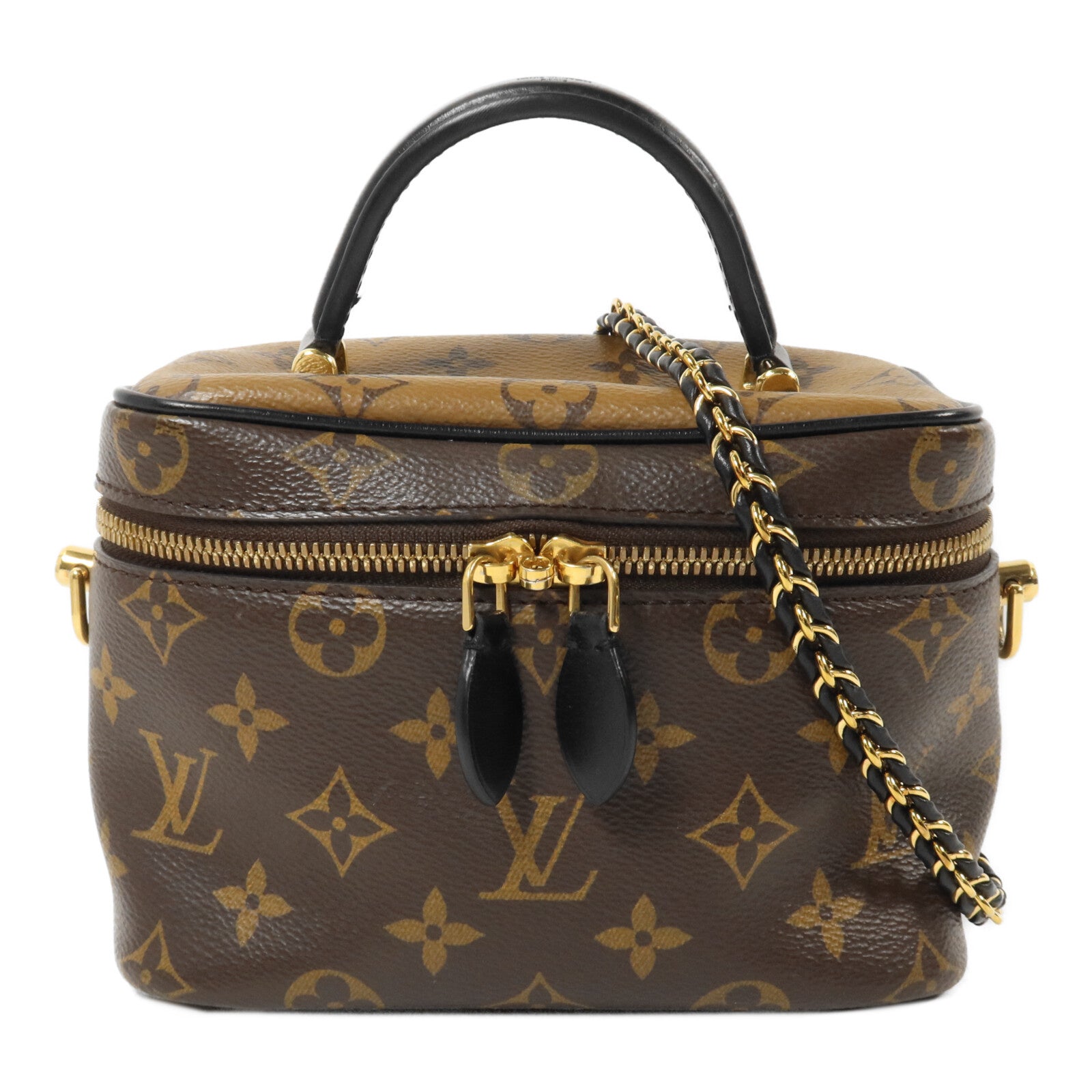 LOUIS VUITTON Monogram Reverse Vanity PM鏈帶手挽肩背兩用袋