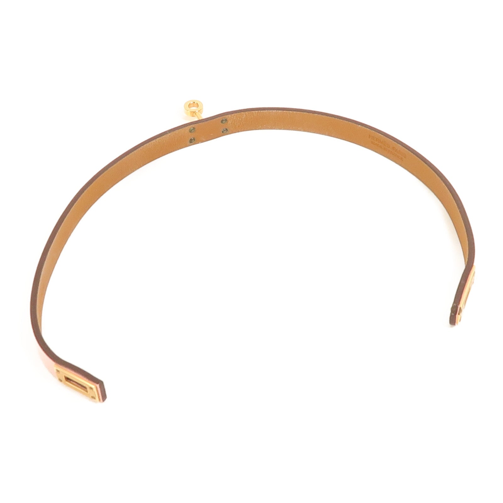 HERMES Swift皮革Mini Kelly Double Tour手鐲Rose Sakura