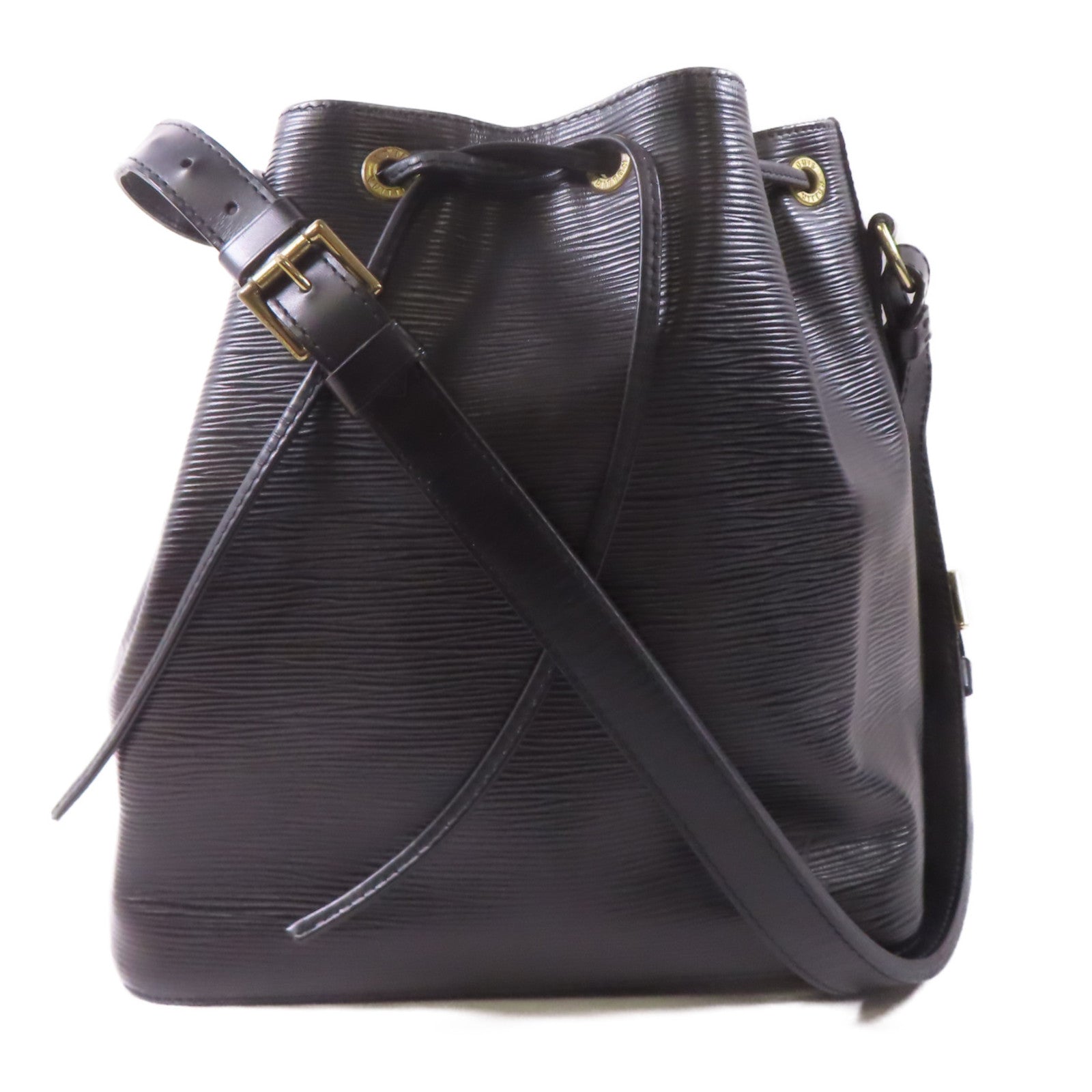 LOUIS VUITTON Epi Noe Bucket Bag金扣肩背袋黑色
