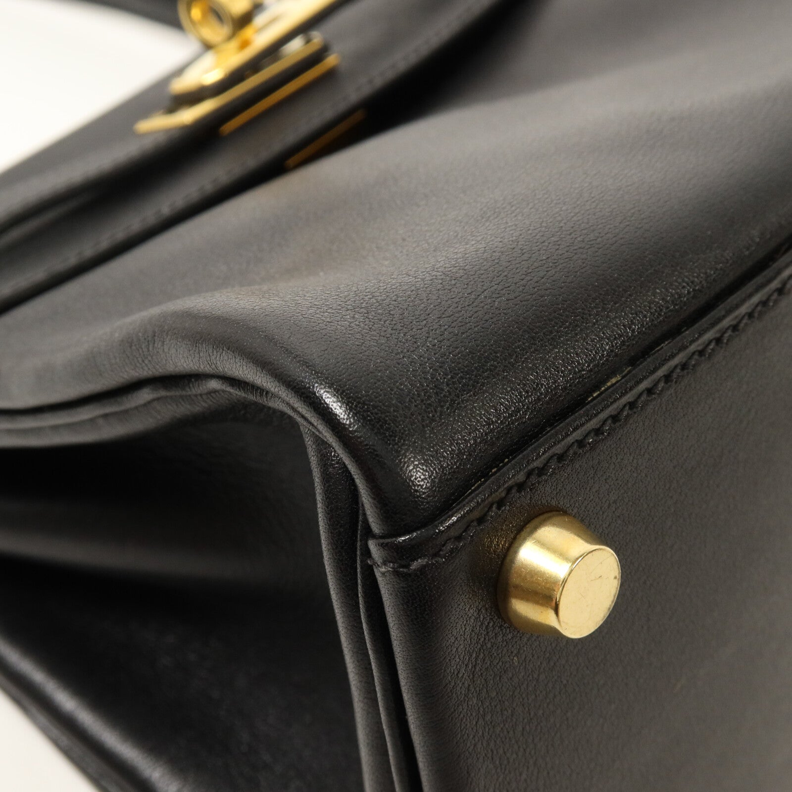 HERMES Gulliver皮革Vintage Mini Kelly手挽肩背兩用袋Noir