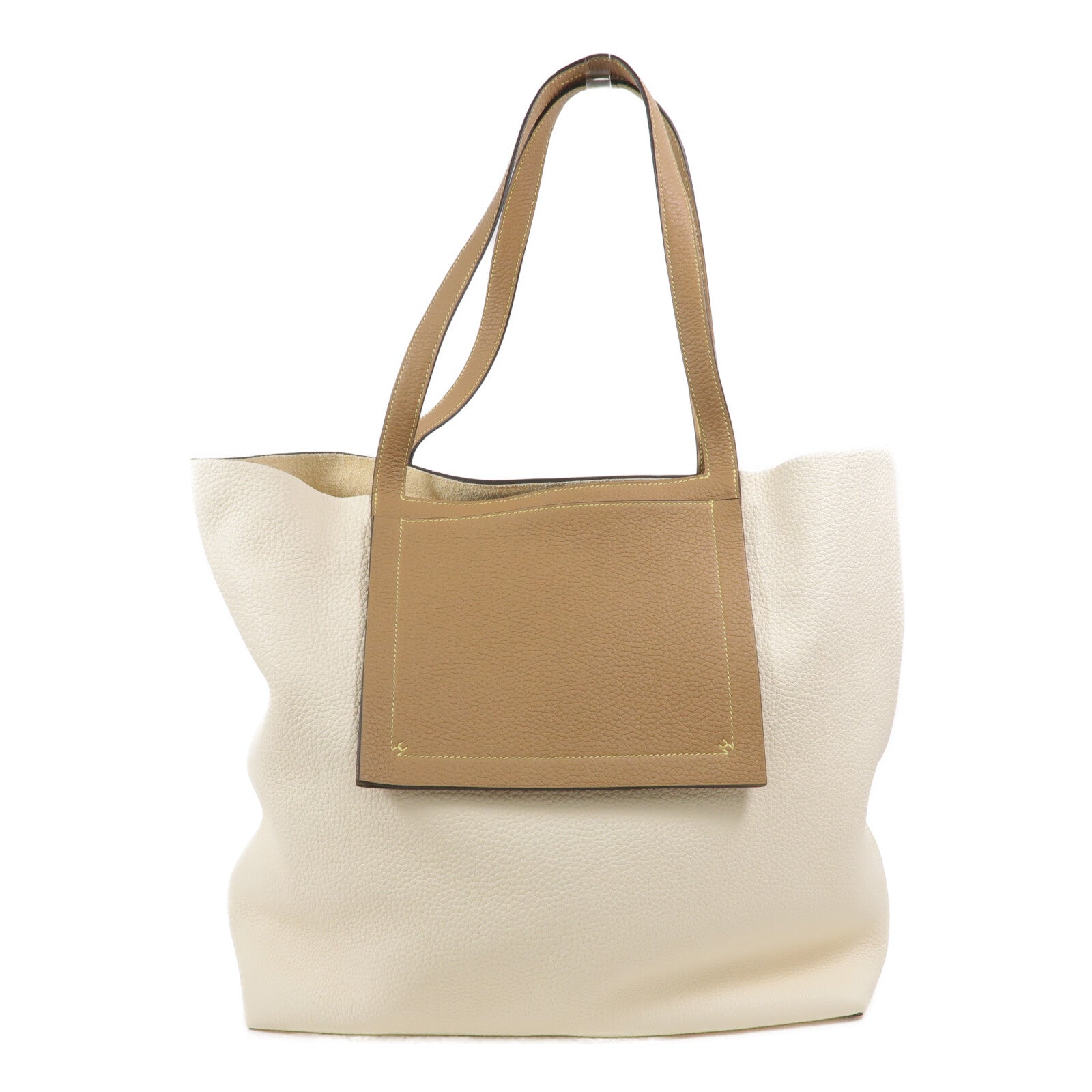 HERMES Togo皮革Cabasellier 46手挽袋Nata/Chai