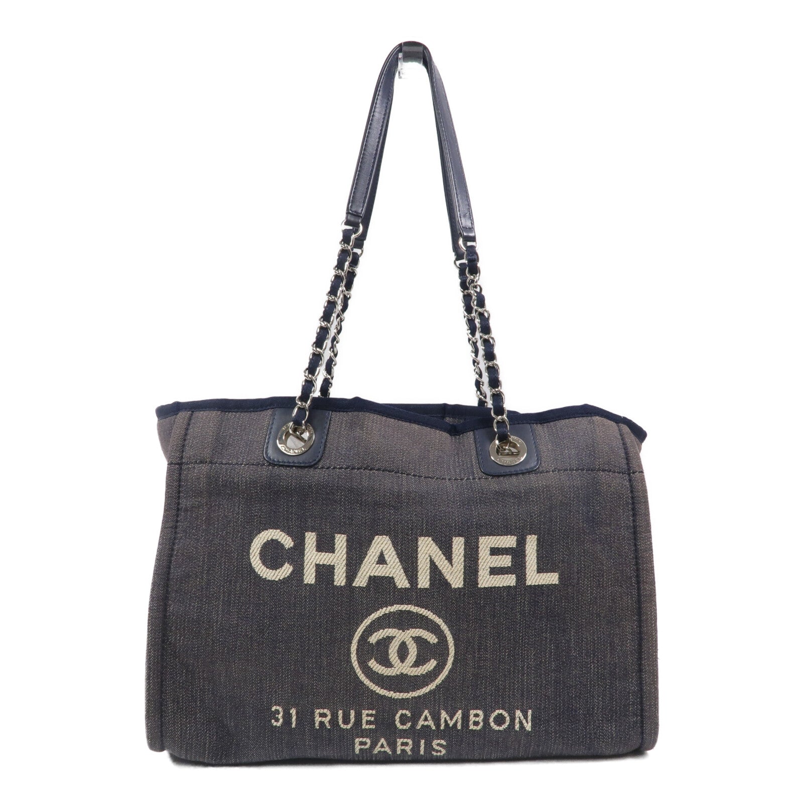CHANEL 牛仔布Deauville Tote肩背袋