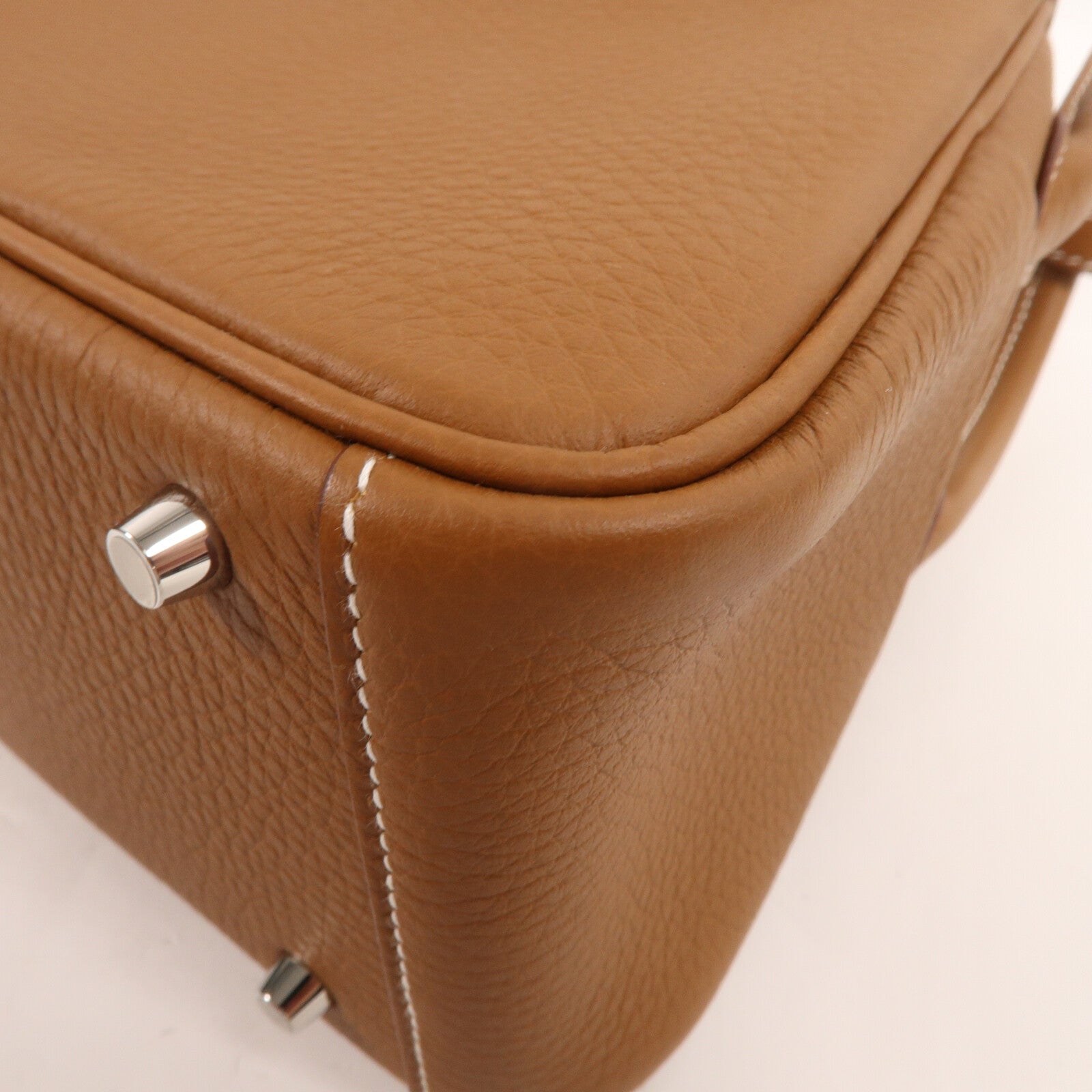 HERMES Clemence皮革Mini Lindy手挽肩背兩用袋Gold