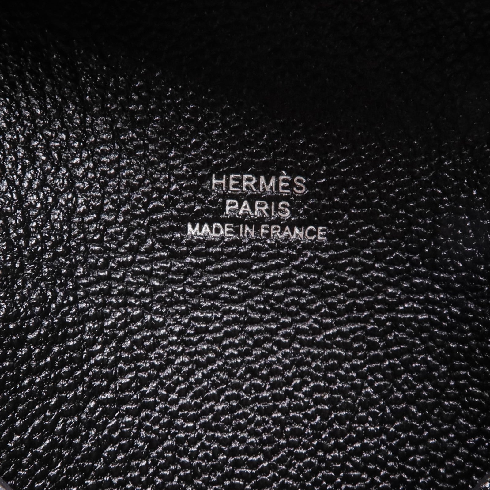 HERMES Chevre皮革Bastia零錢包Noir