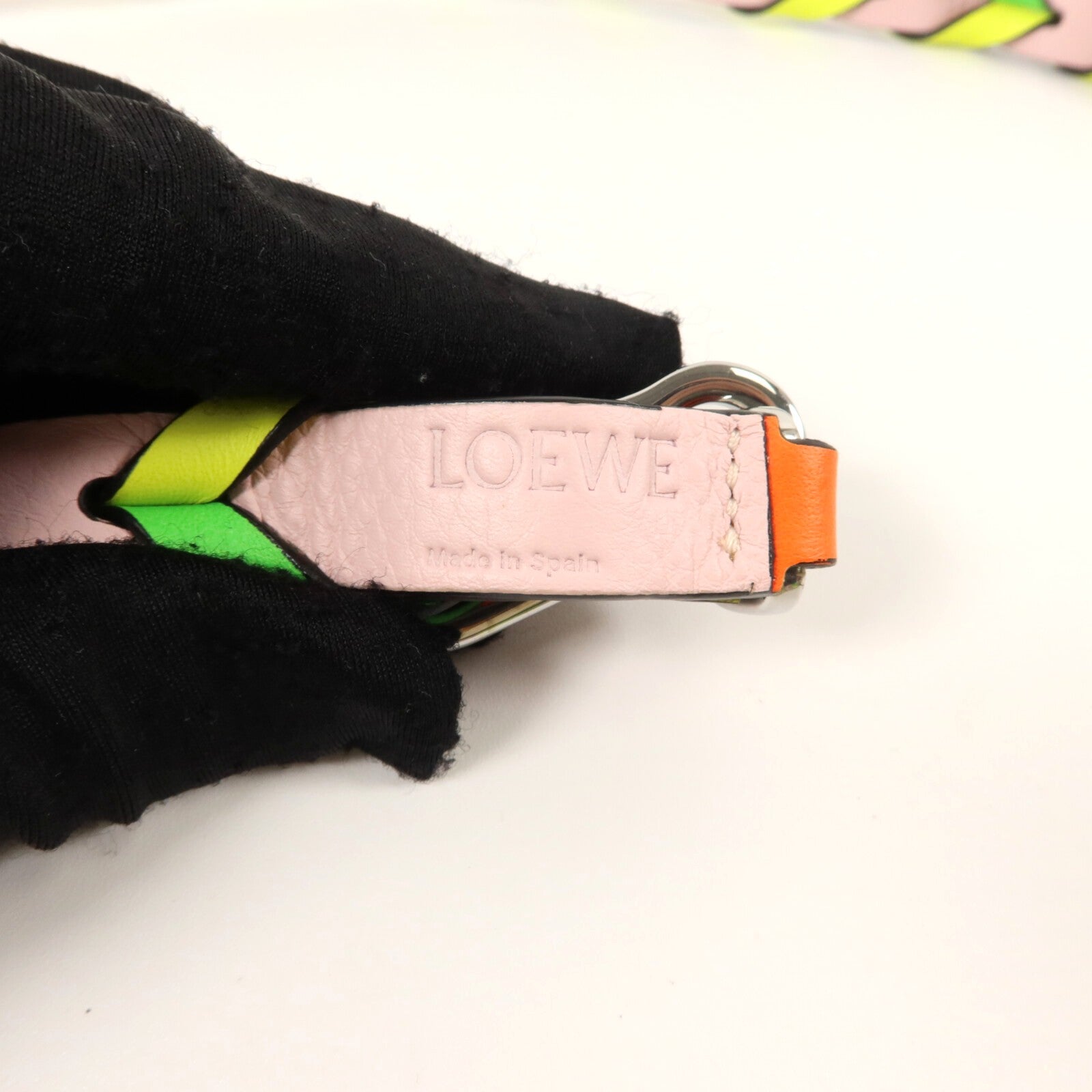 LOEWE 牛皮皮革Braided Mini Shoulder Strap肩帶