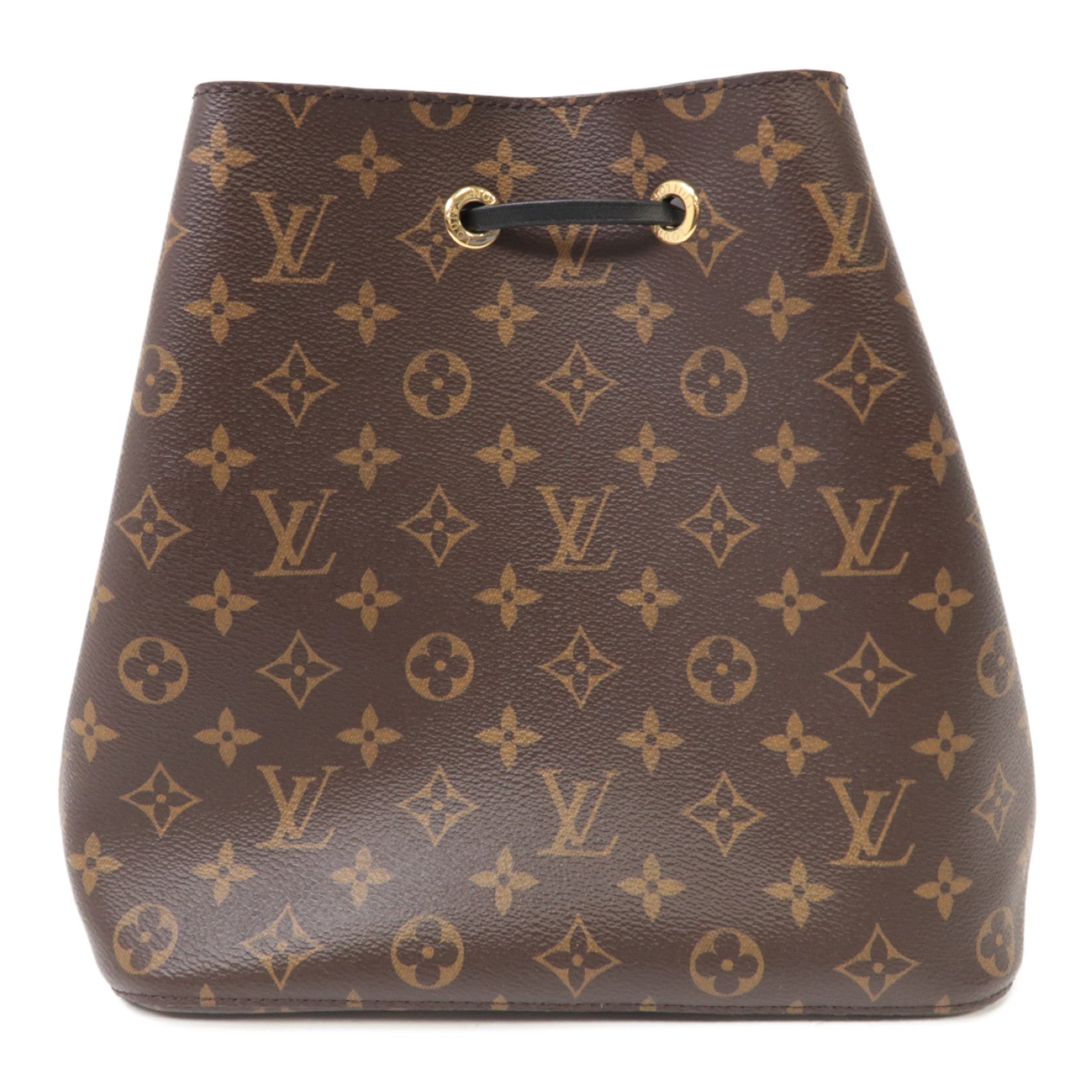 LOUIS VUITTON Monogram Neo Noe MM金扣肩背袋啡色/黑色