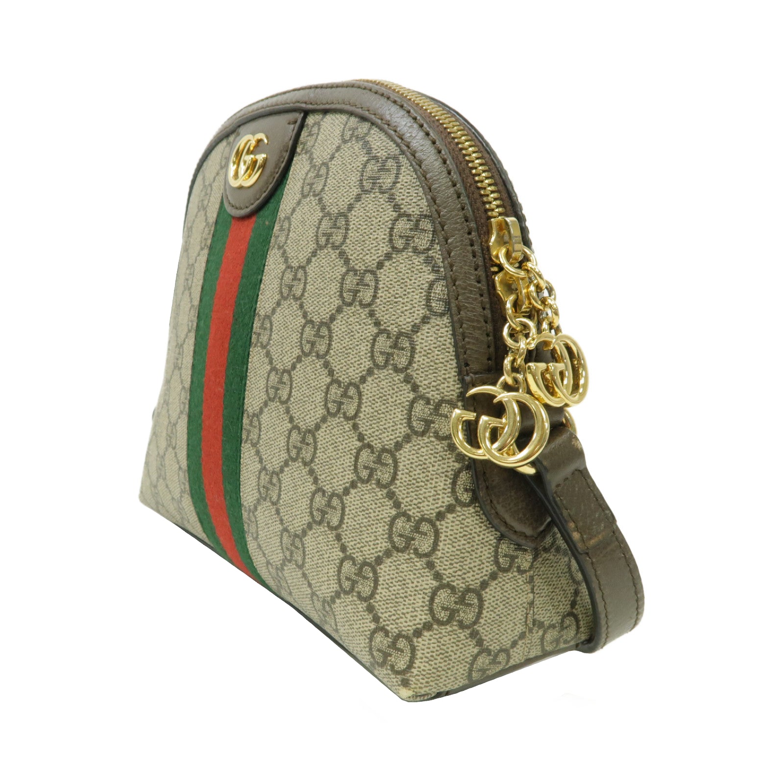 GUCCI 塗層帆布Ophidia GG Small金扣肩背袋啡色