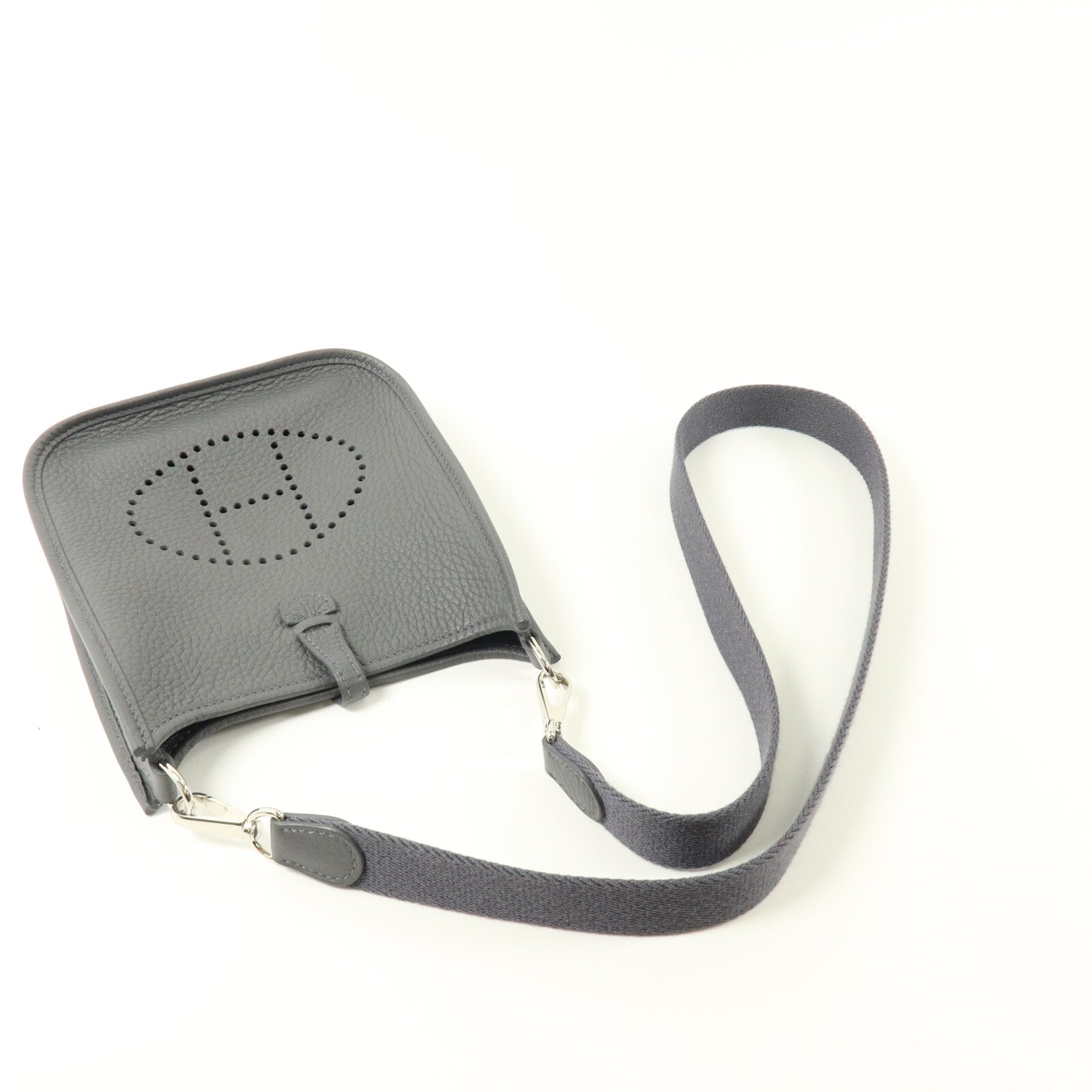 HERMES Clemence皮革Evelyne TPM肩背袋Gris Misty