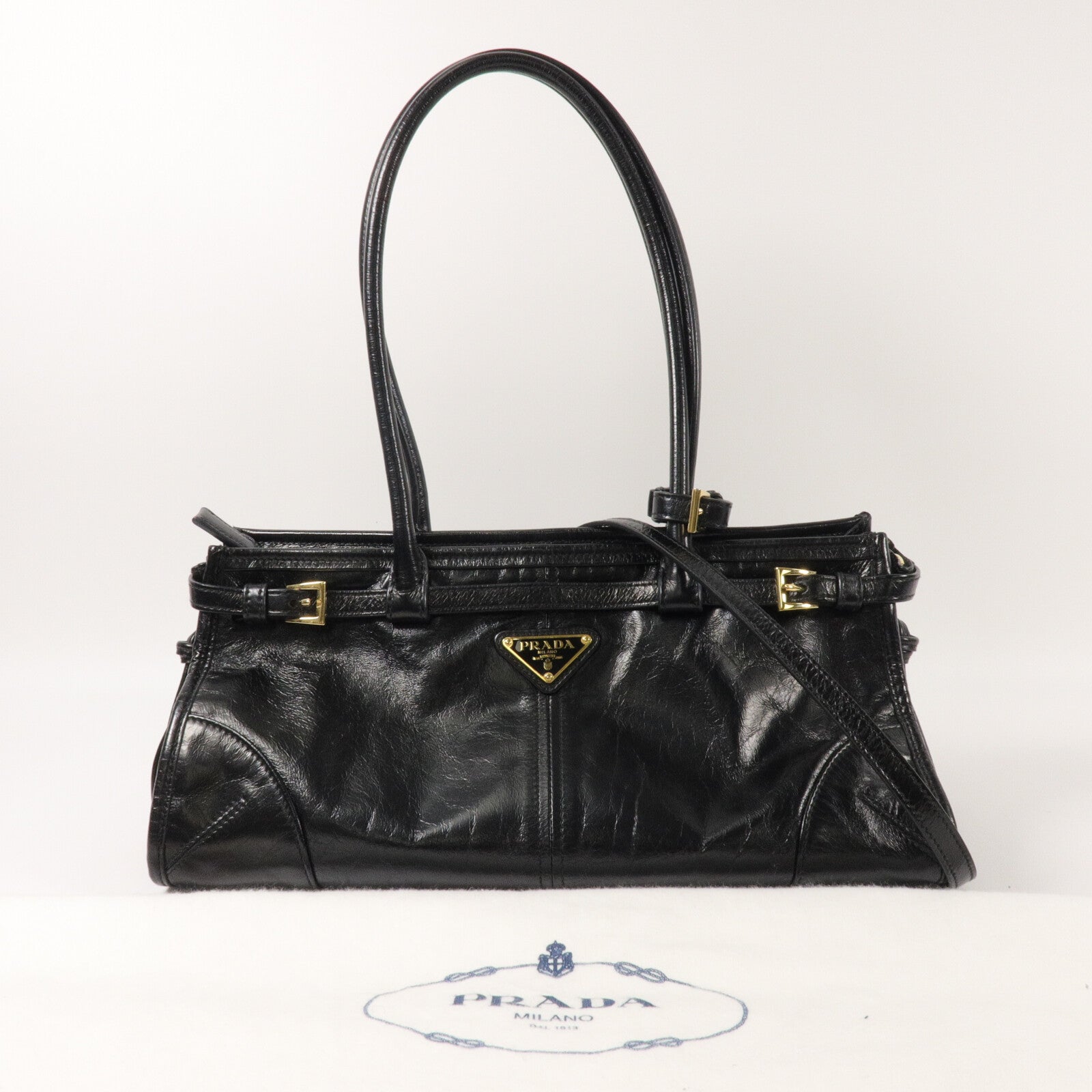 PRADA 牛皮皮革Bonnie Medium手挽肩背兩用袋