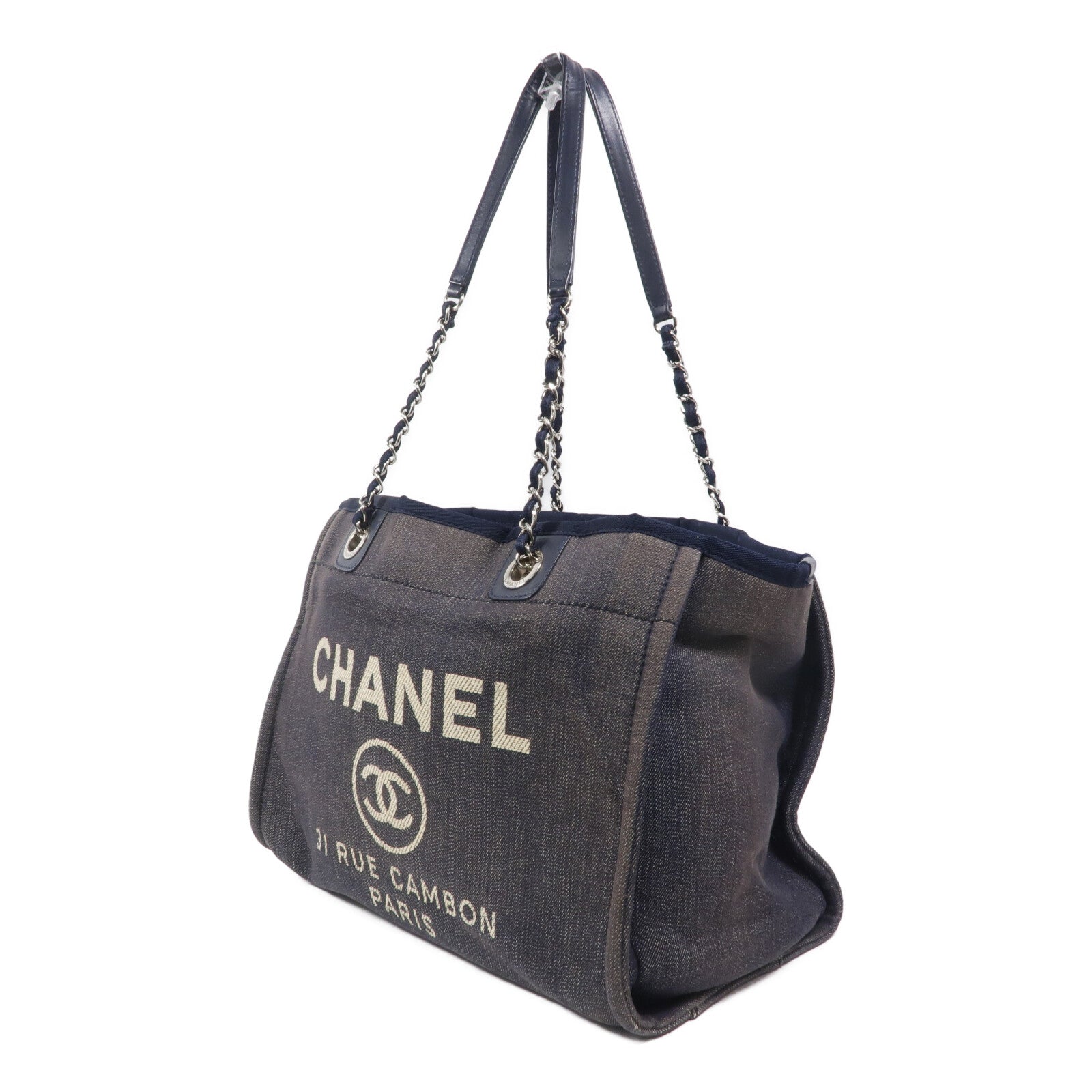 CHANEL 牛仔布Deauville Tote肩背袋