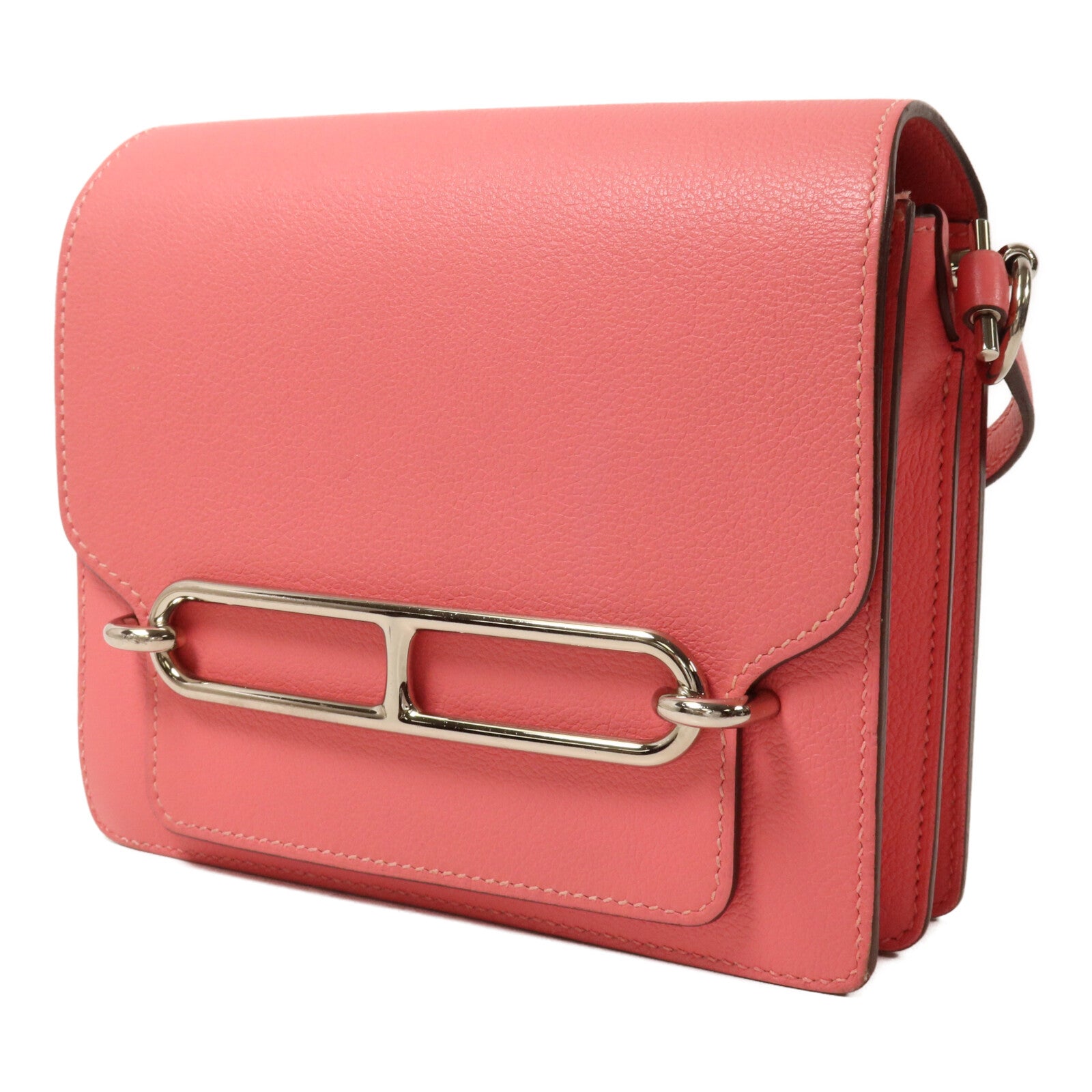 HERMES Evercolor皮革Roulis Mini肩背袋Rose Azalee