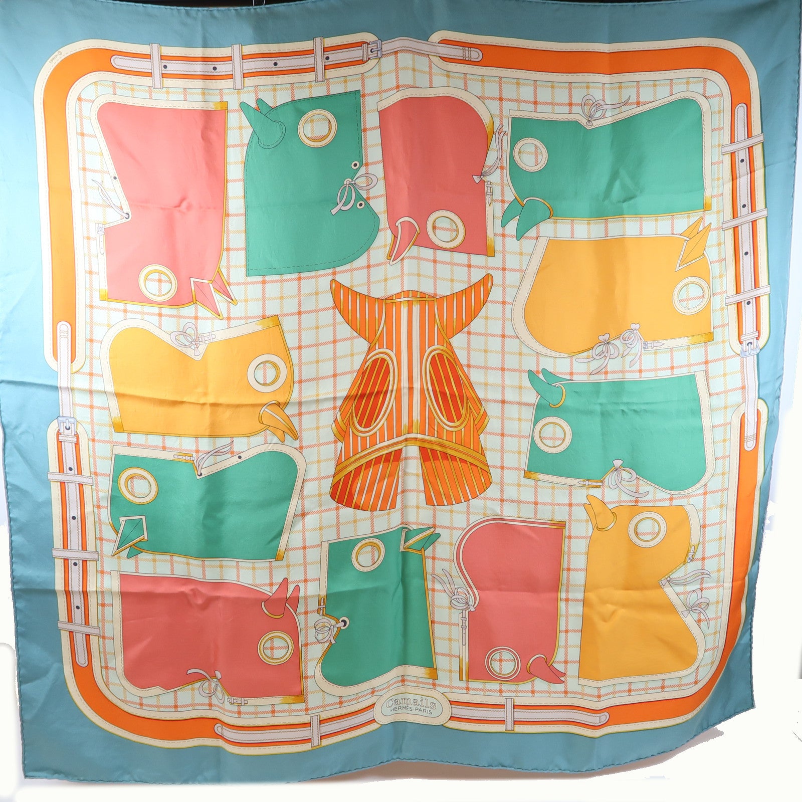 HERMES 絲質Scarf絲巾彩色