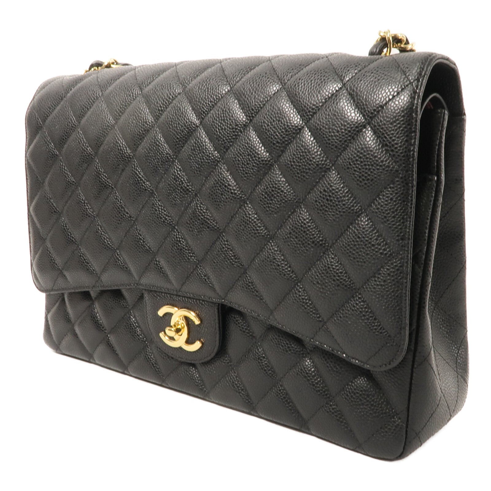 CHANEL 牛皮皮革Maxi Classic鏈帶肩背袋