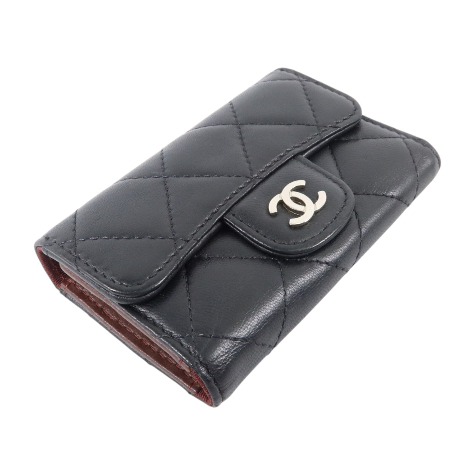 CHANEL 羊皮皮革Key Case銀扣鎖匙包