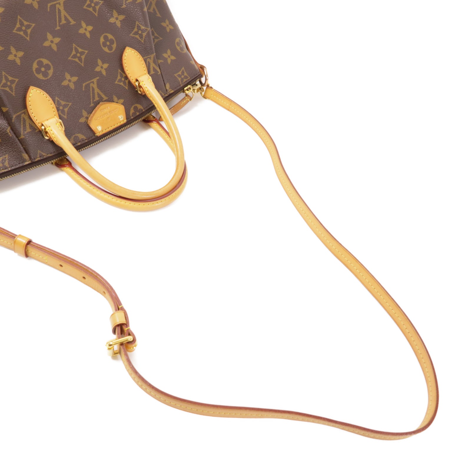 LOUIS VUITTON Monogram Turenne PM金扣手挽肩背兩用袋棕色