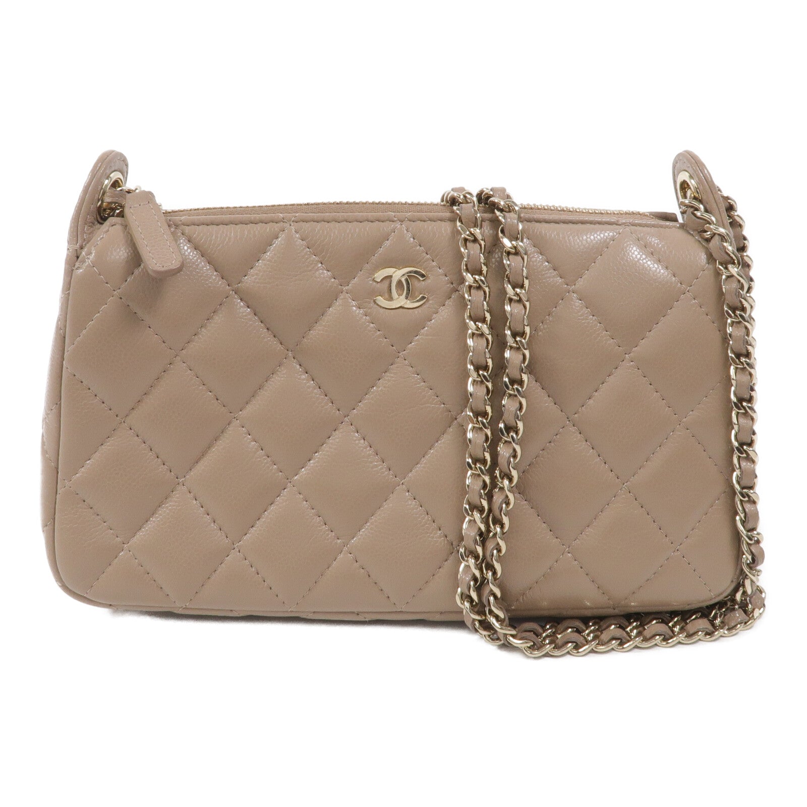 CHANEL 牛皮皮革Chain Shoulder鏈帶肩背袋
