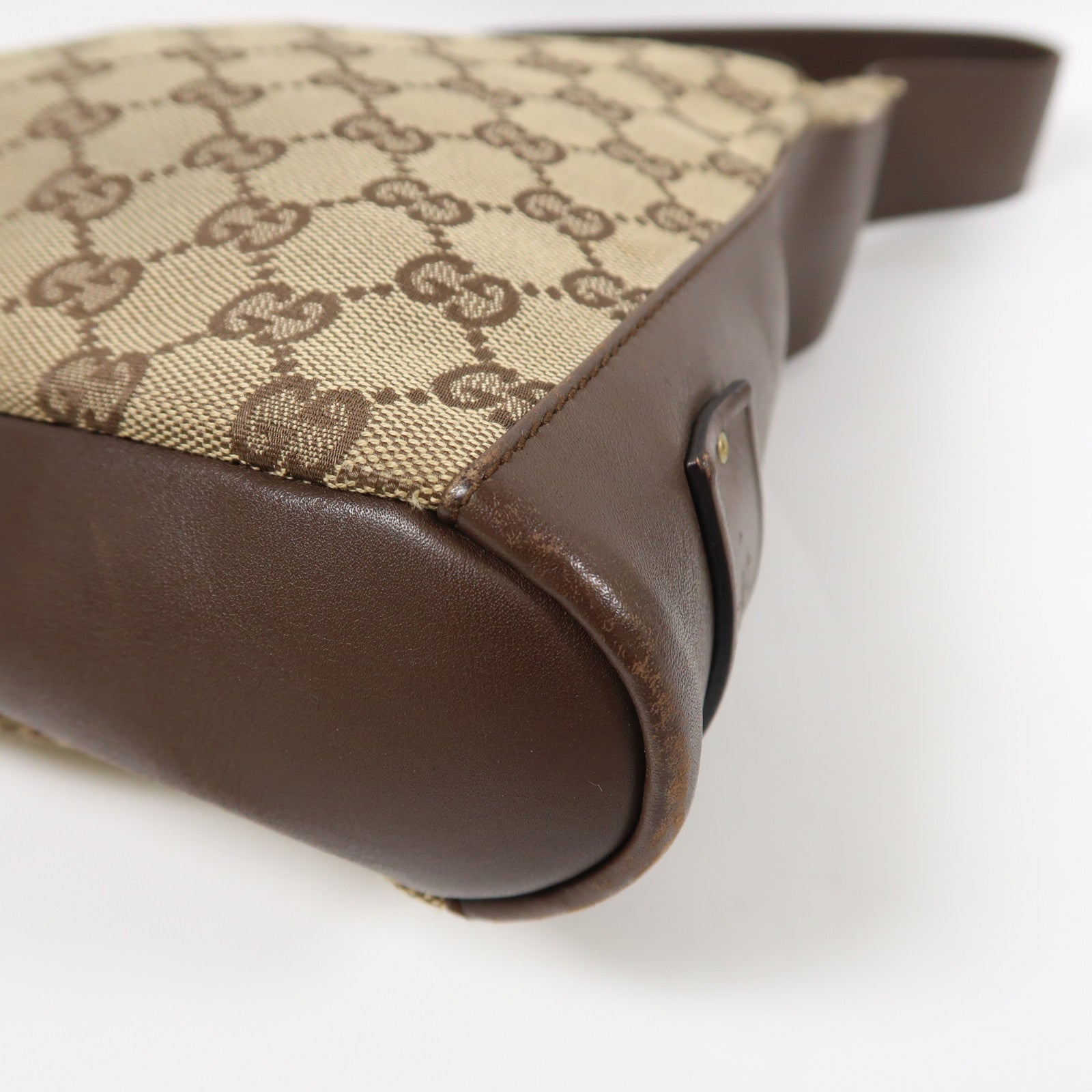 GUCCI 帆布Shoulder Bag金扣肩背袋啡色