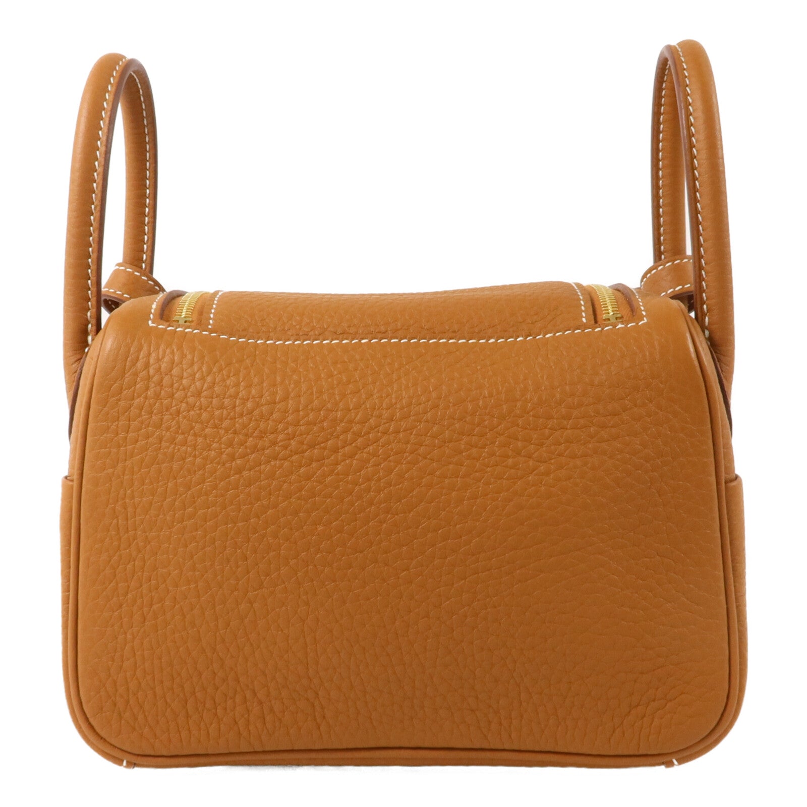 HERMES Clemence皮革Mini Lindy金扣手挽肩背兩用袋Gold