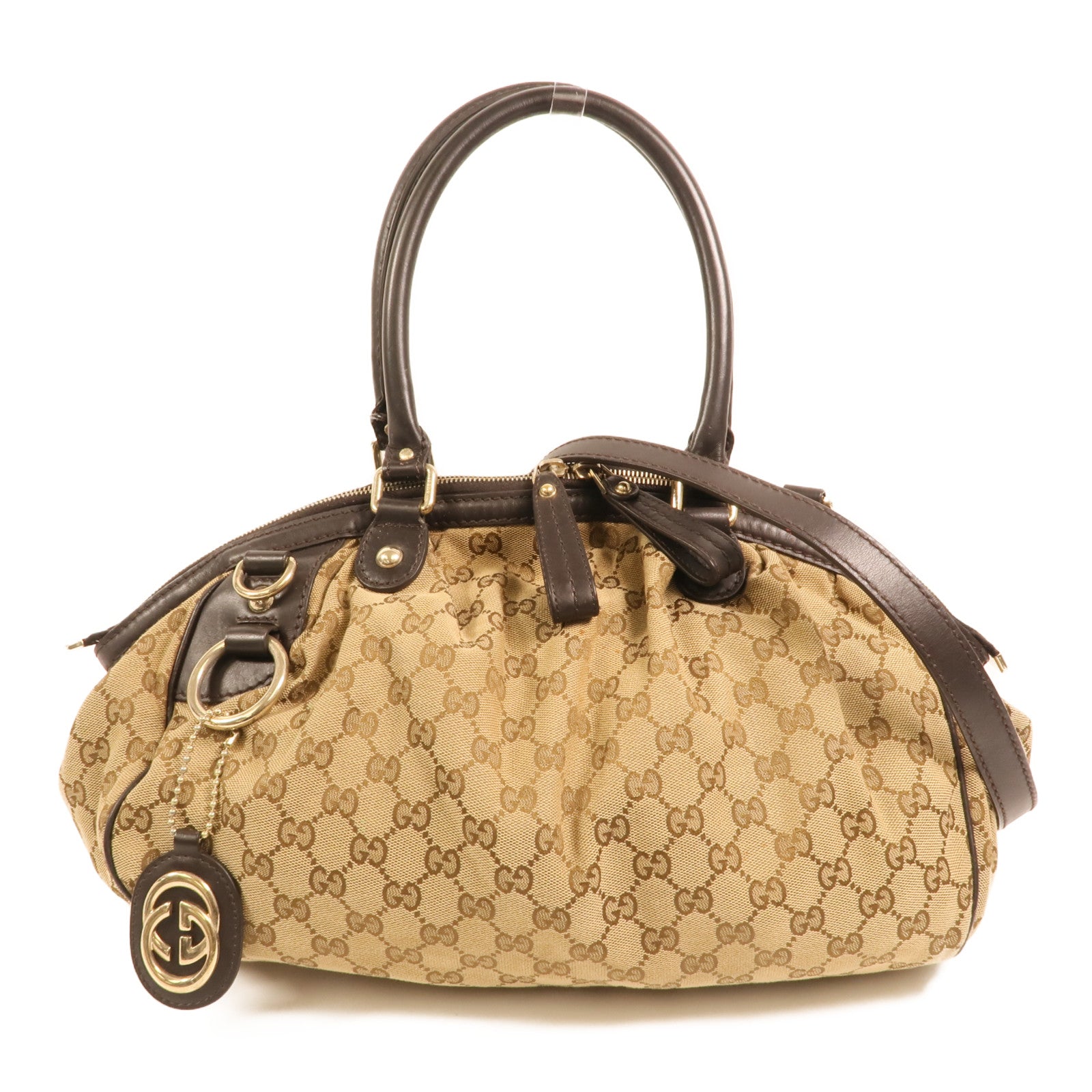 GUCCI 帆布GG Sukey金扣手挽肩背兩用袋