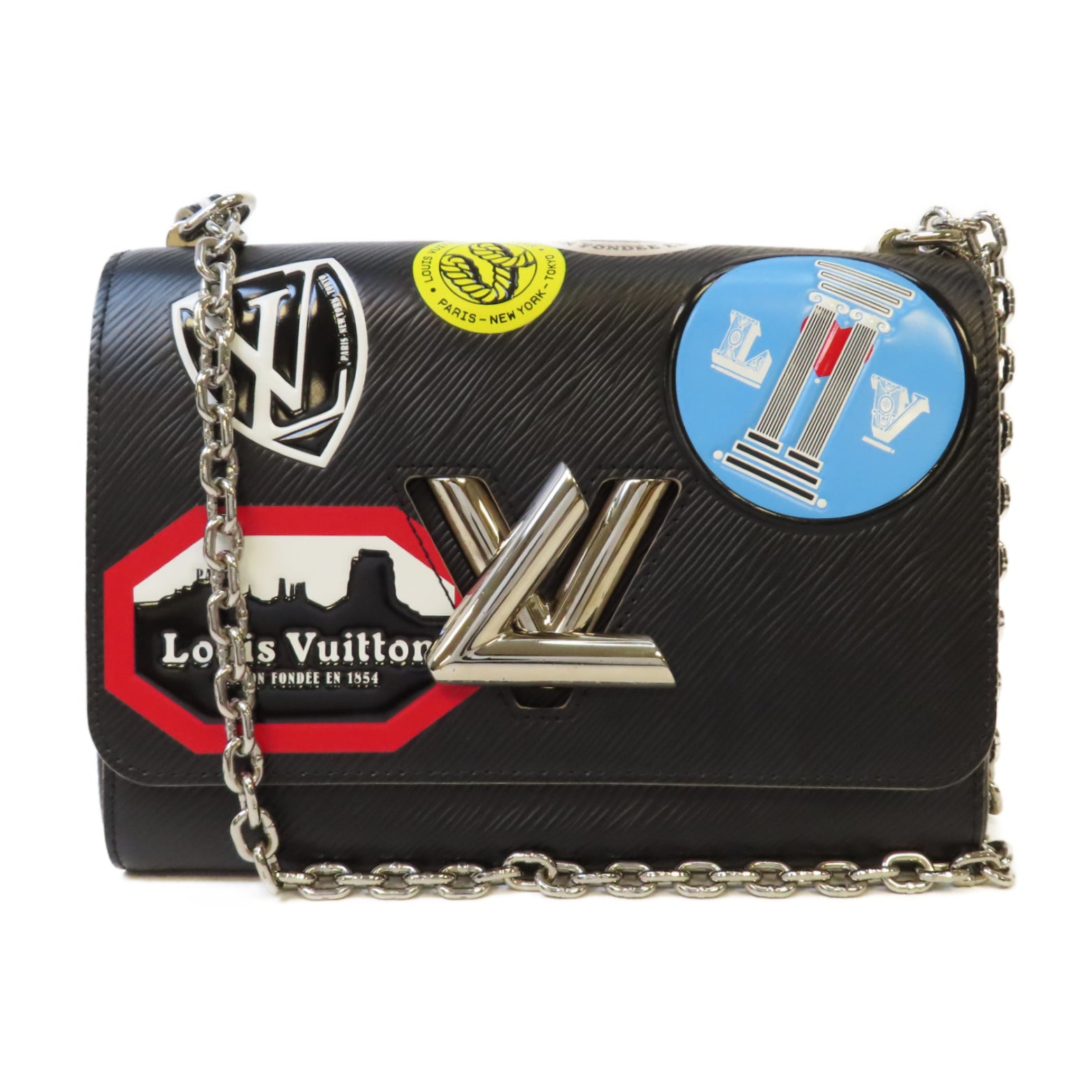 LOUIS VUITTON 【激減優惠】Epi Twist MM銀扣鏈帶肩背袋黑色